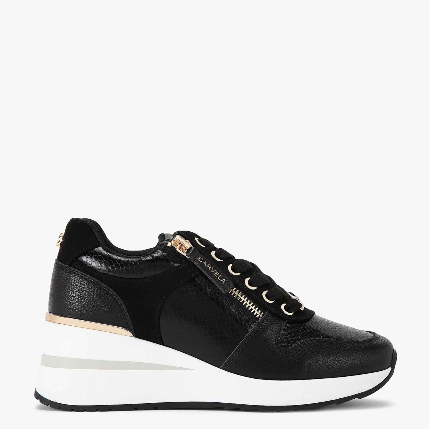 Carvela Women's High Rise Platform Trainers - 7 - Black - Available at M&S