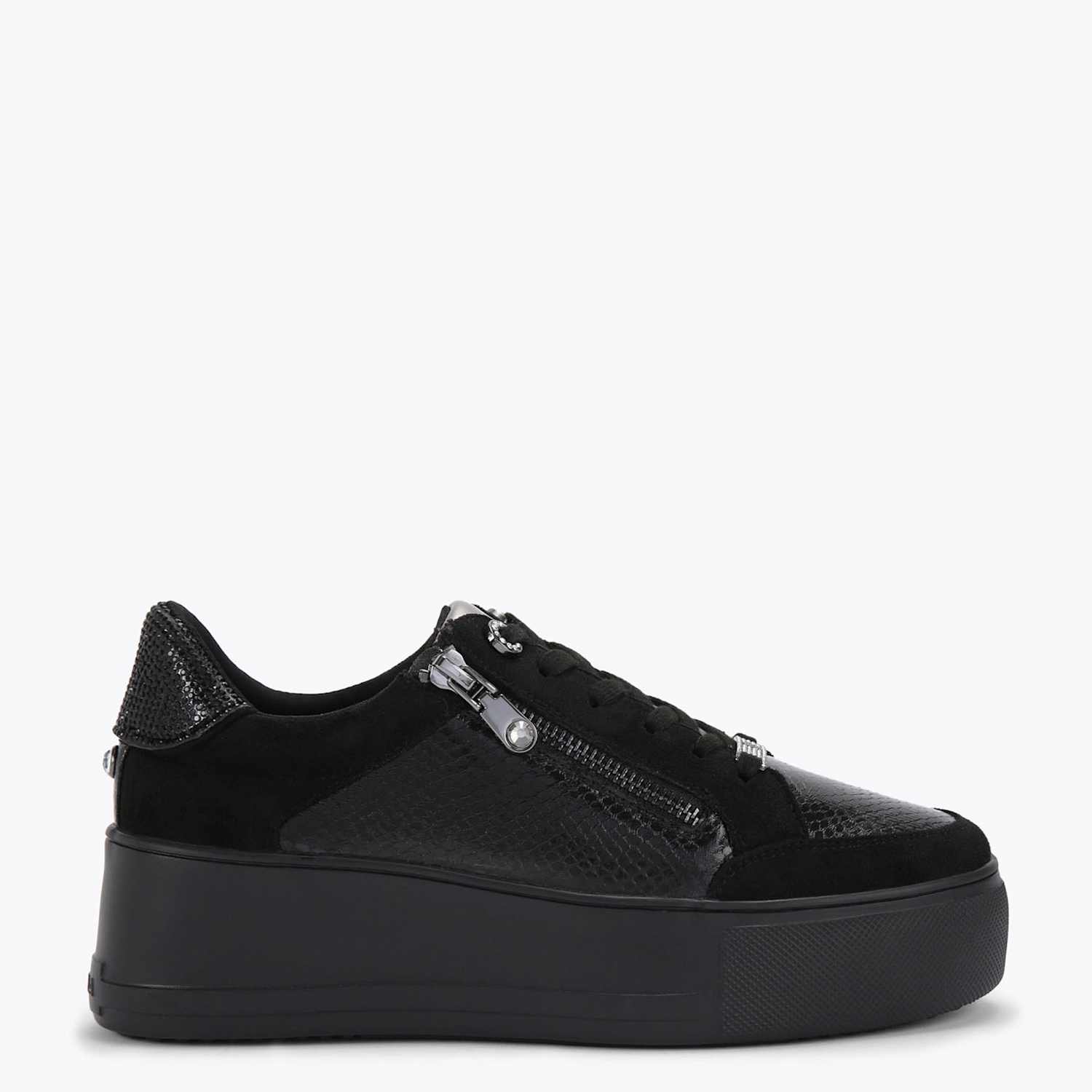 Carvela Women's Zip Up Fastening Platform Trainers - 6 - Black - Available at M&S