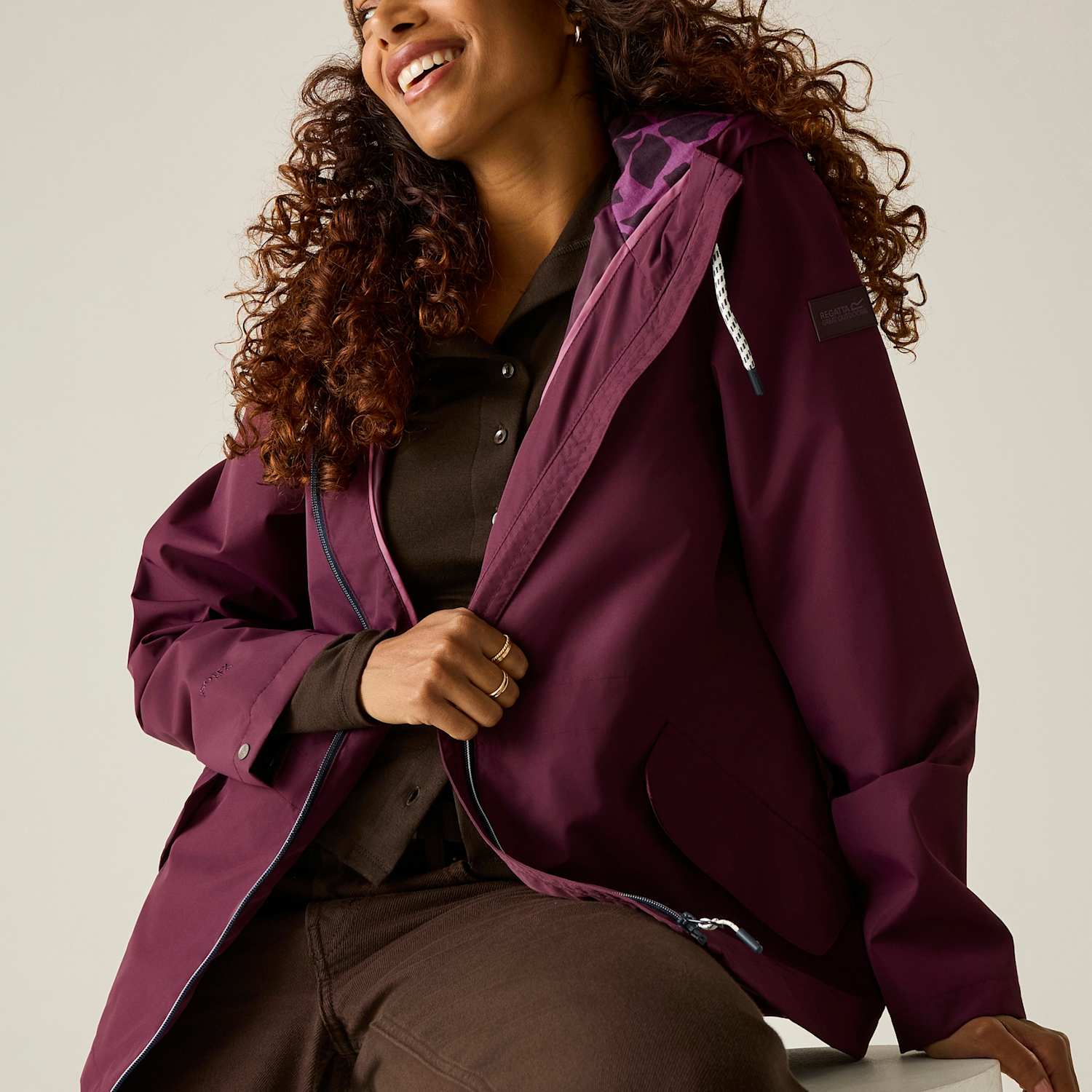 Regatta Women's Bayletta Waterproof Hooded Raincoat - 12 - Burgundy - Available at M&S