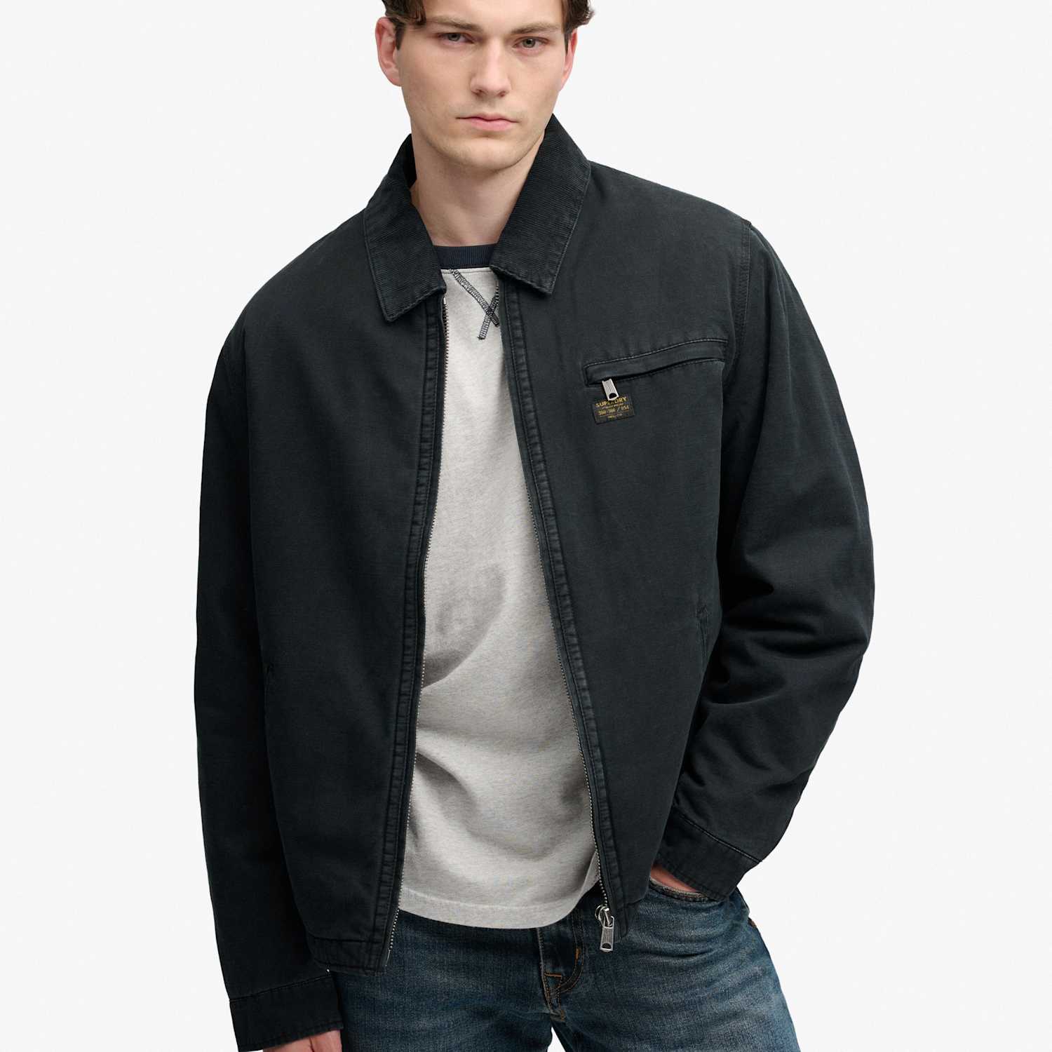 Superdry & Co Men's Cotton Rich Workwear Ranch Jacket - L - Black - Available at M&S
