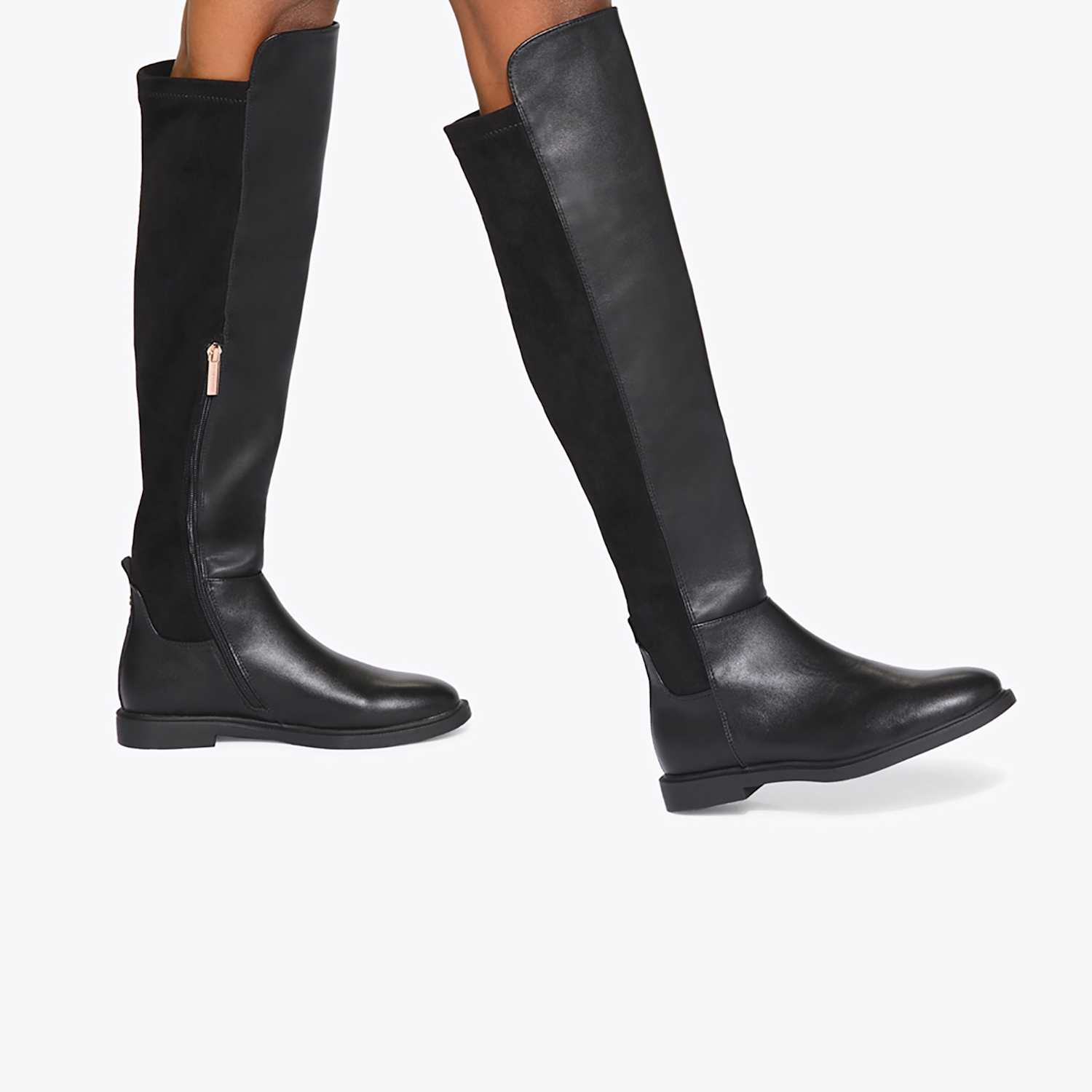 Kurt Geiger Women's Faux Suede Flat Knee High Boots - 6 - Black - Available at M&S