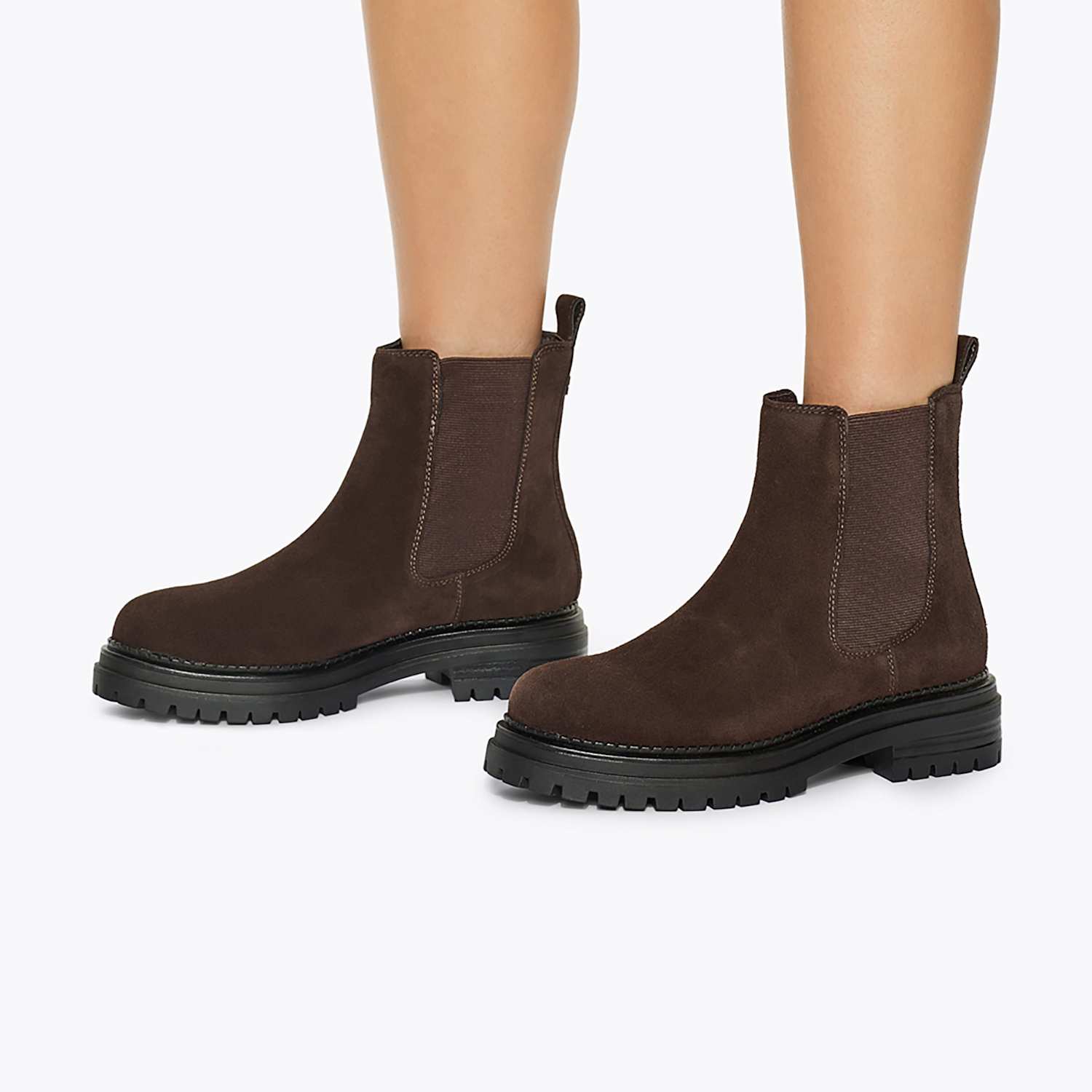 Kurt Geiger Women's Leather Flat Round Toe Chelsea Boots - 8 - Brown - Available at M&S