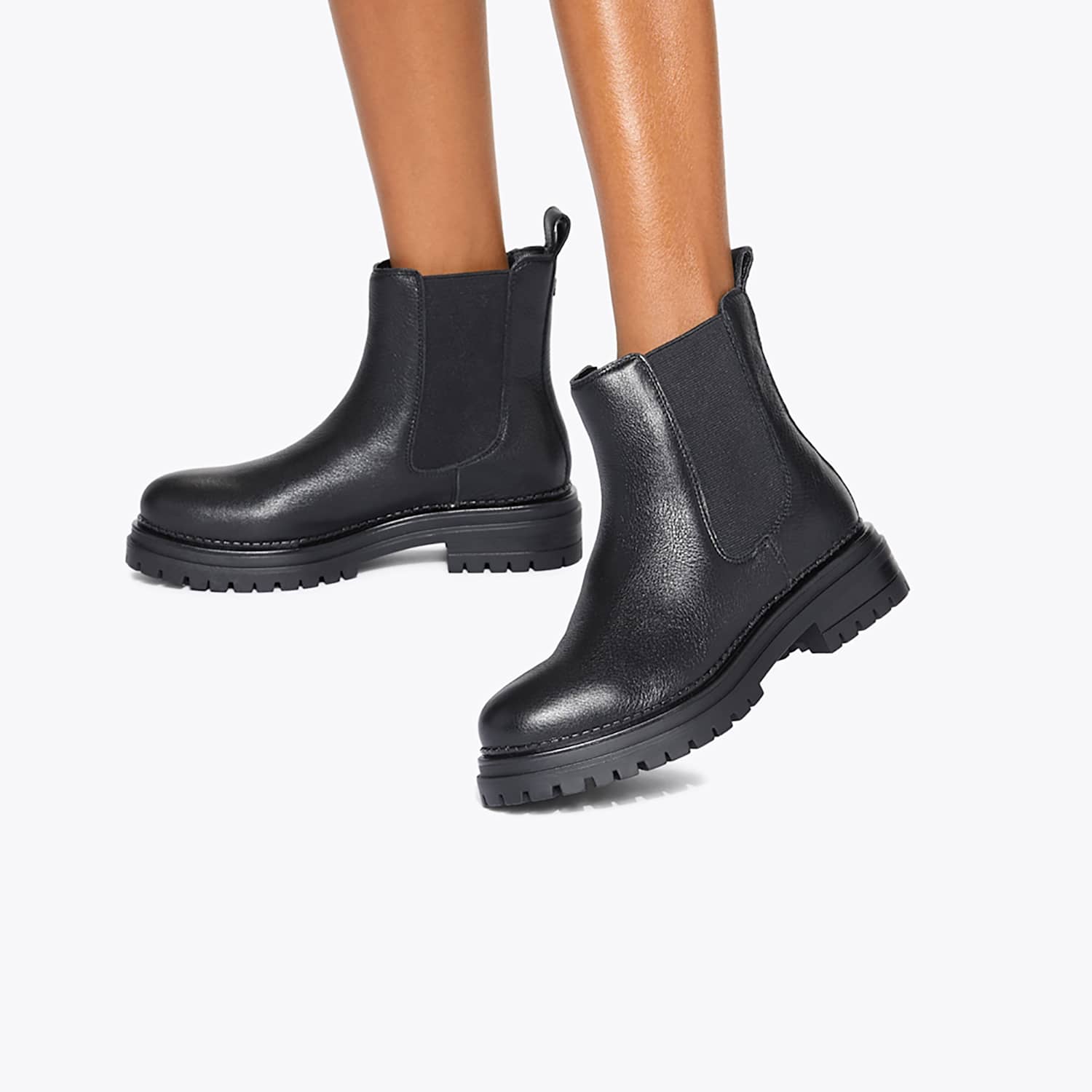 Kurt Geiger Women's Leather Flat Round Toe Chelsea Boots - 5 - Black - Available at M&S