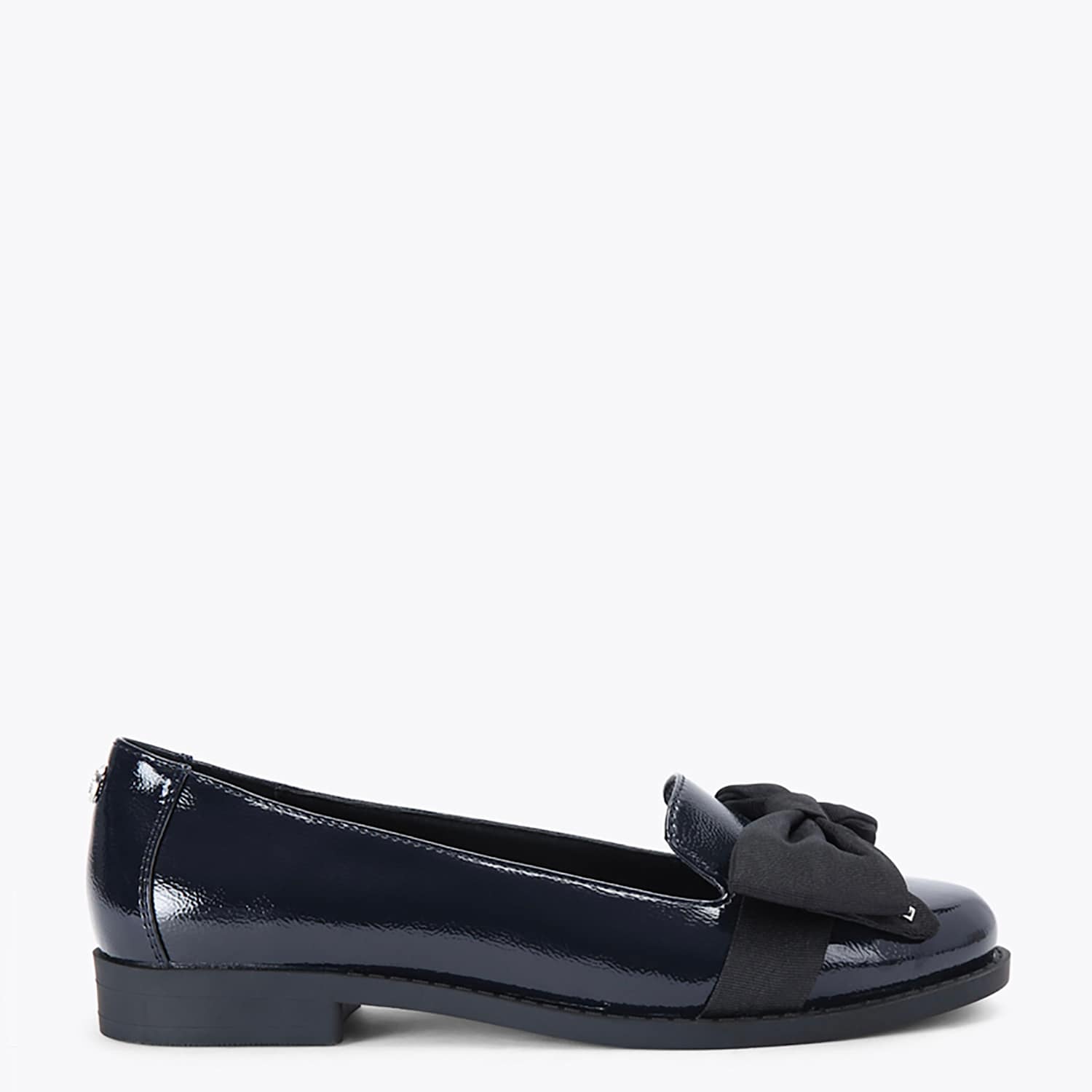 Kurt Geiger Women's Leather Bow Flat Ballet Pumps - 3 - Navy - Available at M&S