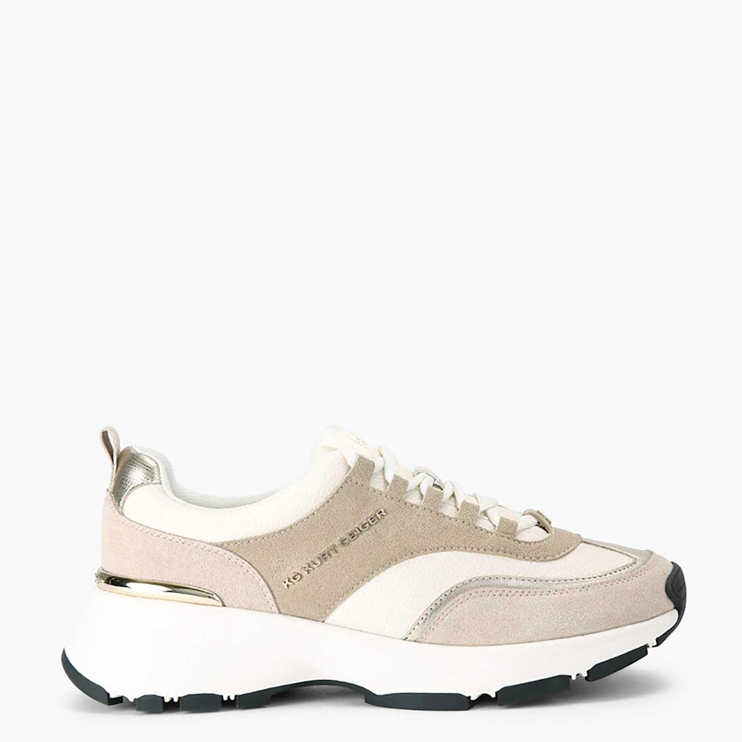 Kurt Geiger Women's Lace Up Sparkle Chunky Wedge Trainers - 3 - Beige - Available at M&S