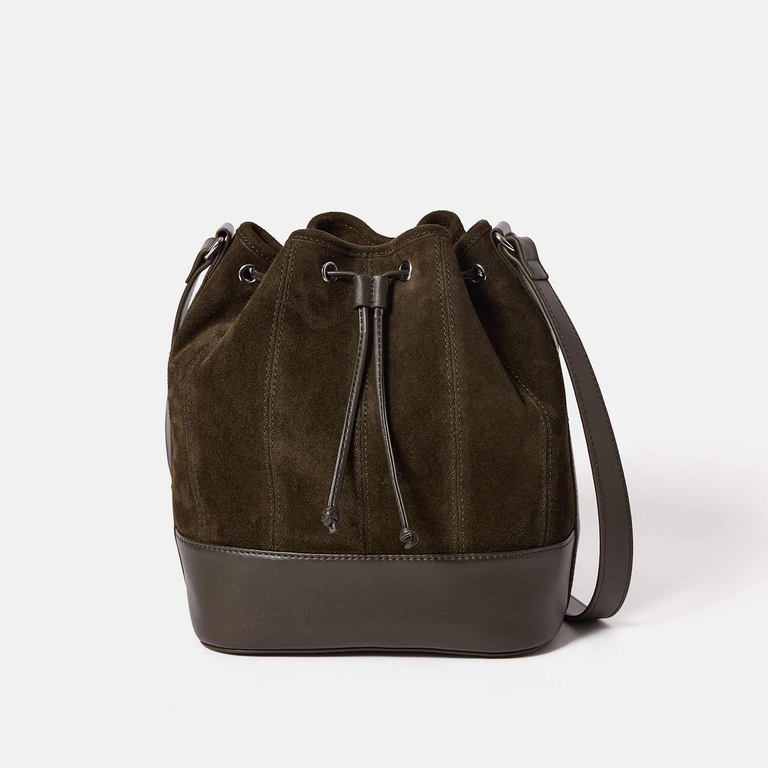 Jigsaw Women's Leather Drawstring Bucket Bag - Khaki - Available at M&S