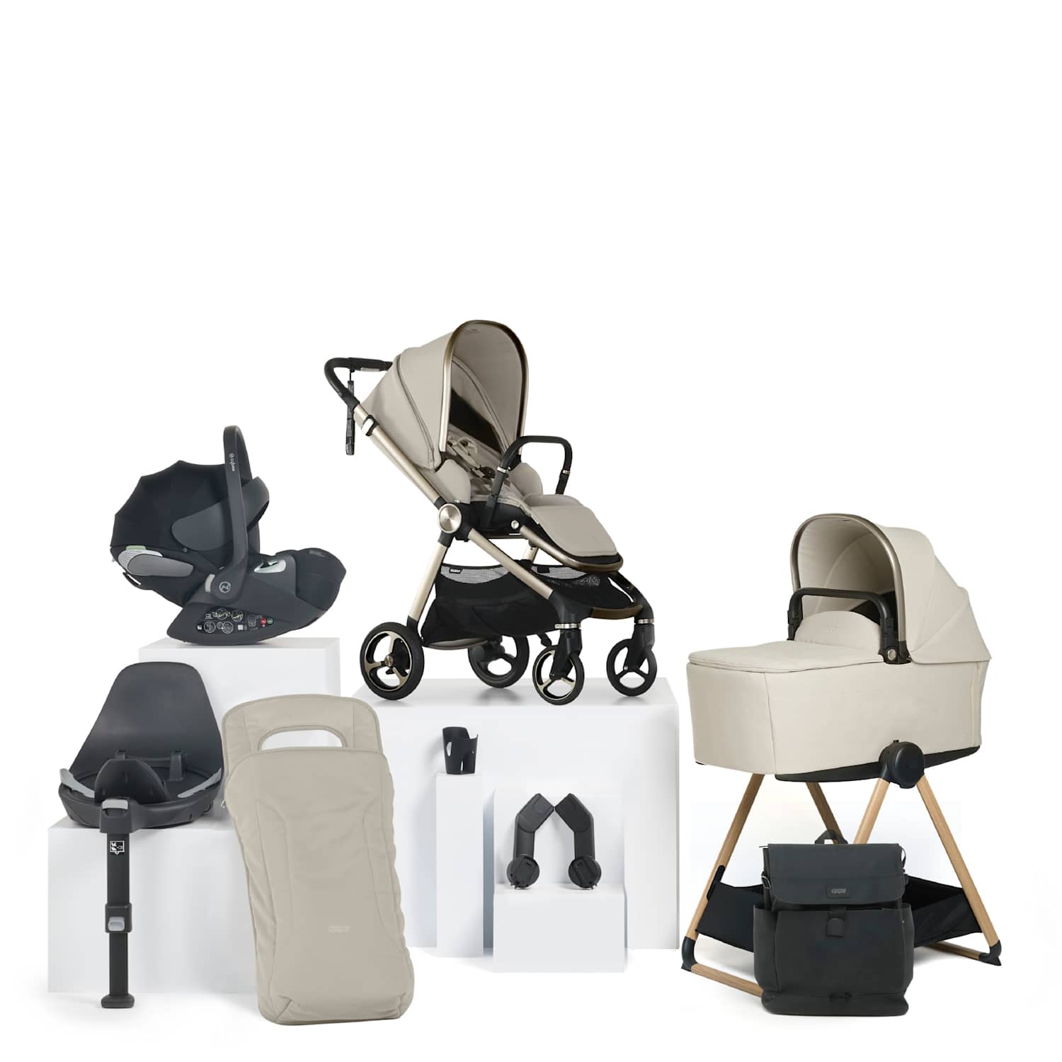 Mamas & Papas Vardo Complete Stand Bundle - Beige - Available at M&S