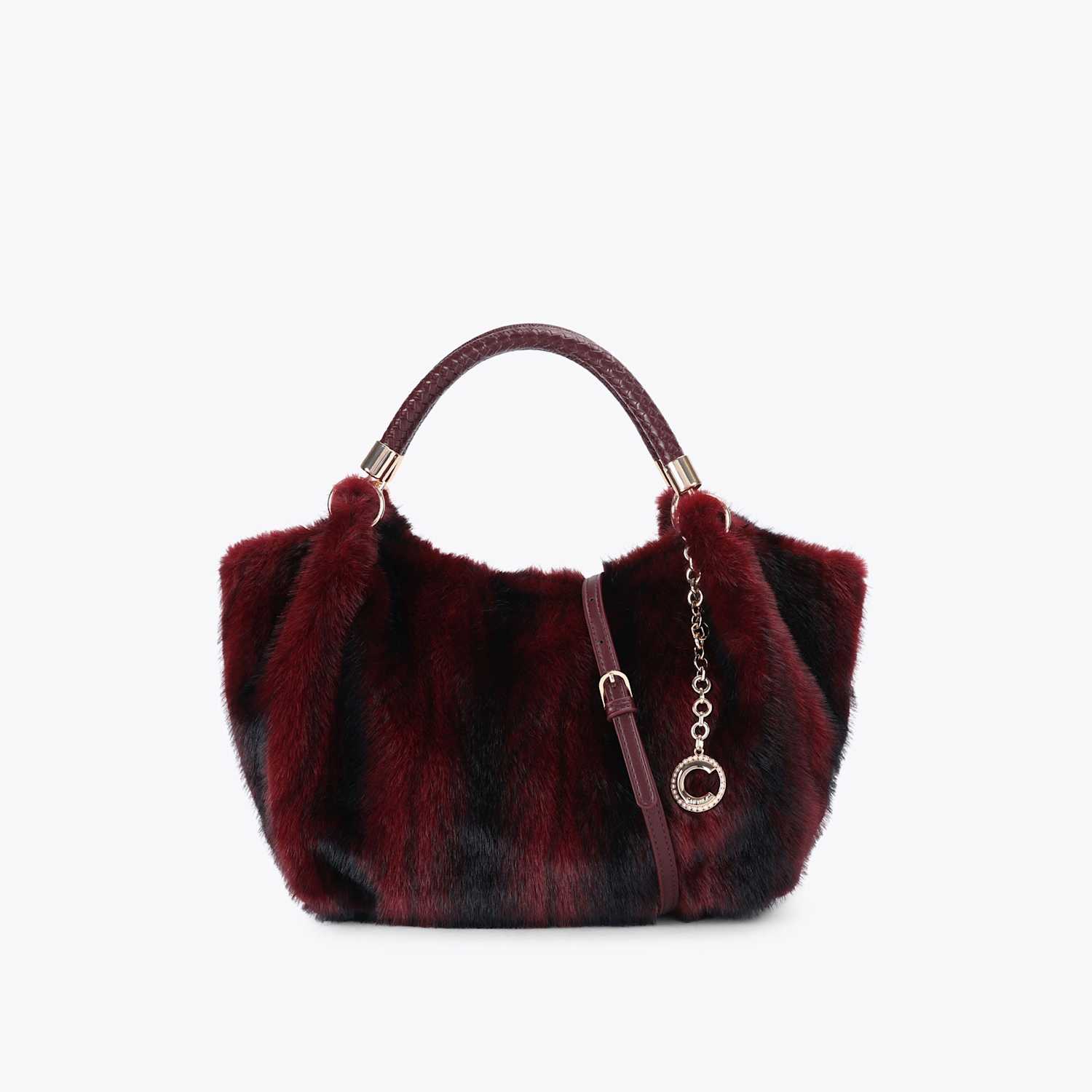 Carvela Women's Faux Fur Mini Cross Body Bag - Red Mix - Available at M&S