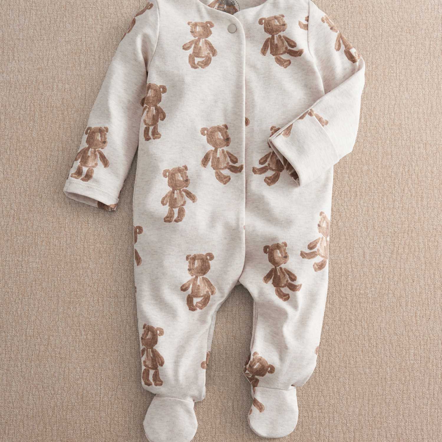 Mamas & Papas Kids Pure Cotton Bear Sleepsuit (0-6 Mths) - 3-6 Months - White - Available at M&S