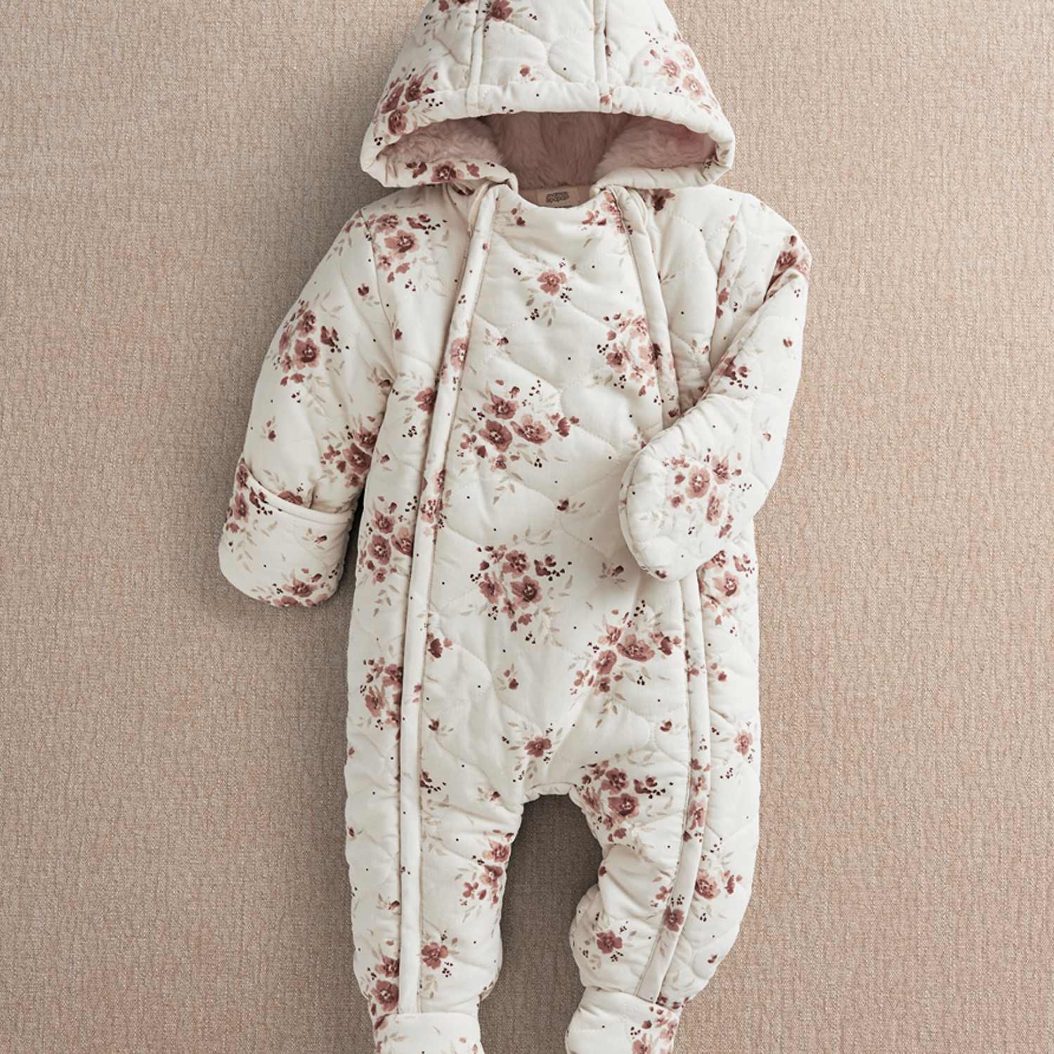 Mamas & Papas Girls Pure Cotton Ditsy Floral Pramsuit (0-12 Mths) - 0-3 Months - Pink - Available at M&S