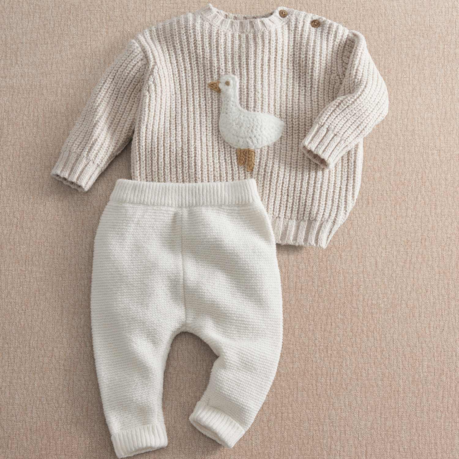 Mamas & Papas Kids 2 Piece Cotton Rich Knitted Outfit (0-9 Mths) - Newborn - Grey - Available at M&S