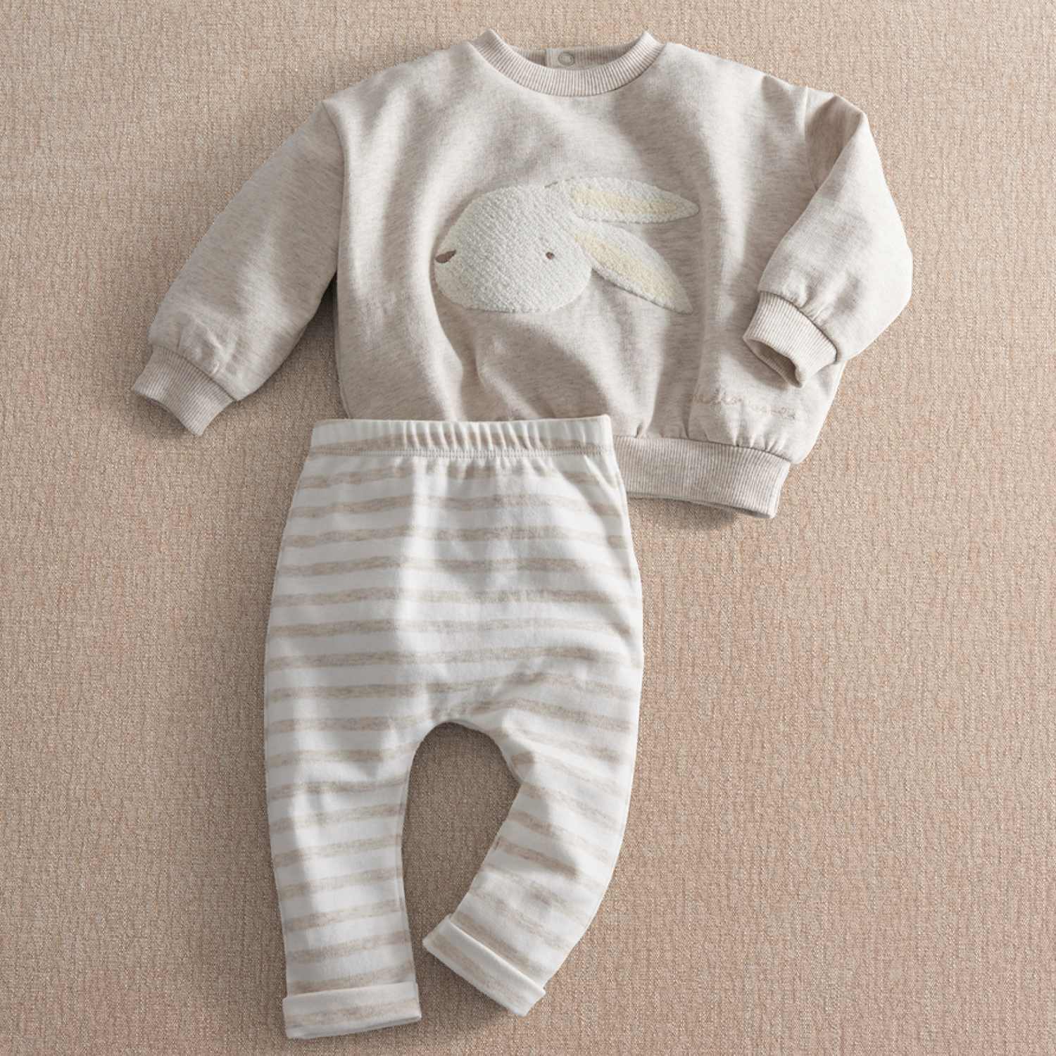 Mamas & Papas Kids 2 Piece Pure Cotton Bunny Outfit (0-9 Mths) - 3-6 Months - Grey - Available at M&S