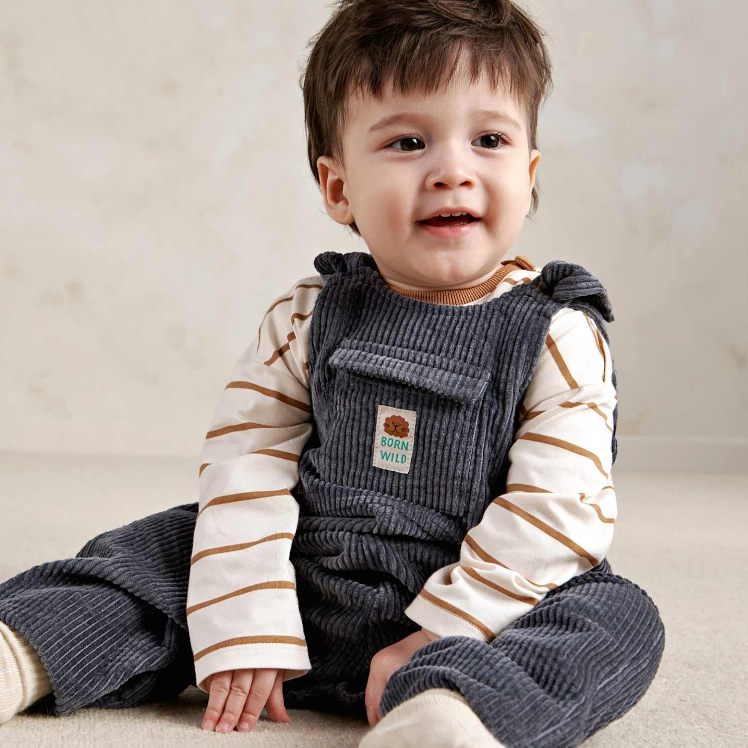 Mamas & Papas Boys 2 Piece Cord Dungarees Outfit (0-24 Mths) - 3-6 Months - Blue - Available at M&S