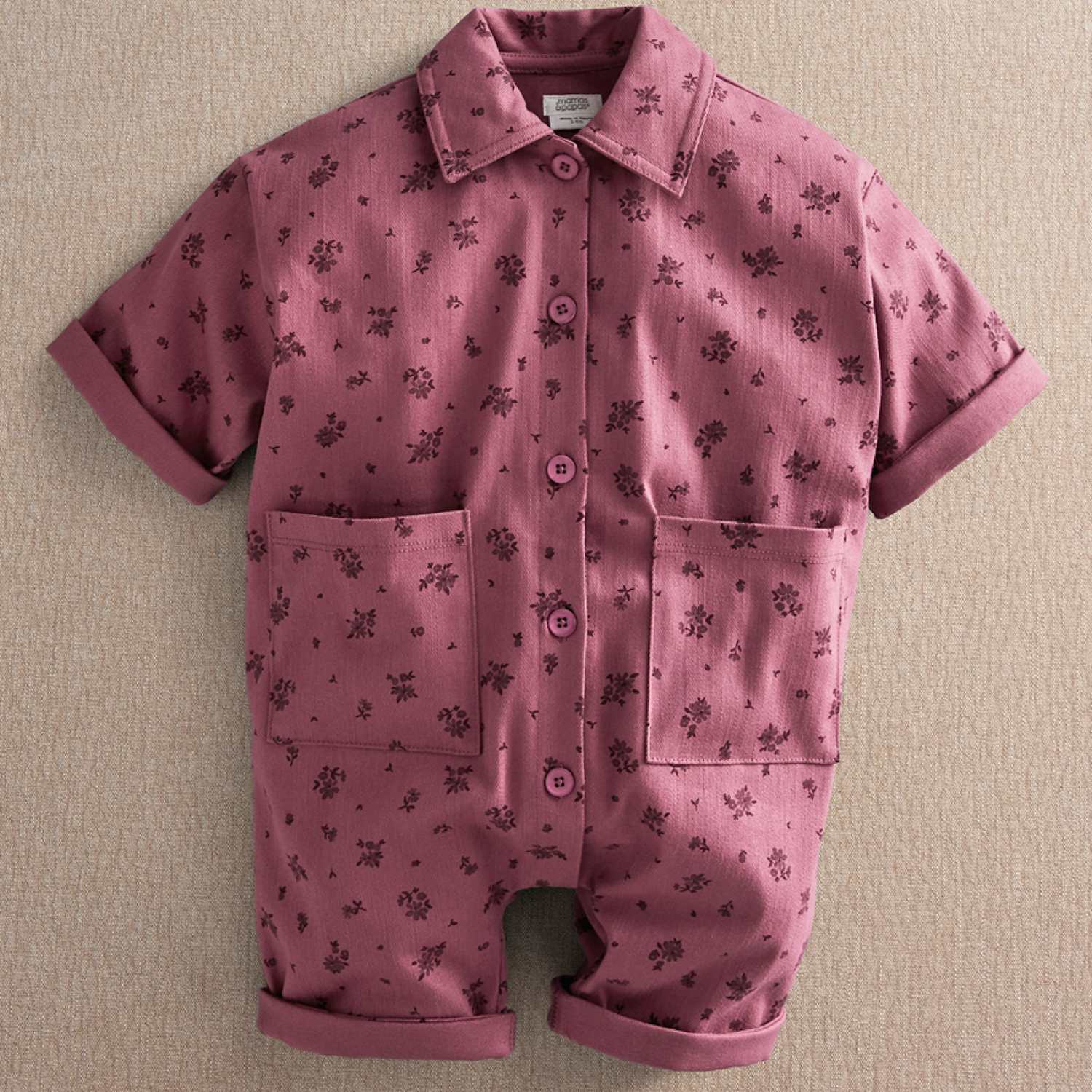 Mamas & Papas Girls Cotton Rich Boiler Suit Romper (0-24 Months) - 12-18 Months - Pink - Available at M&S