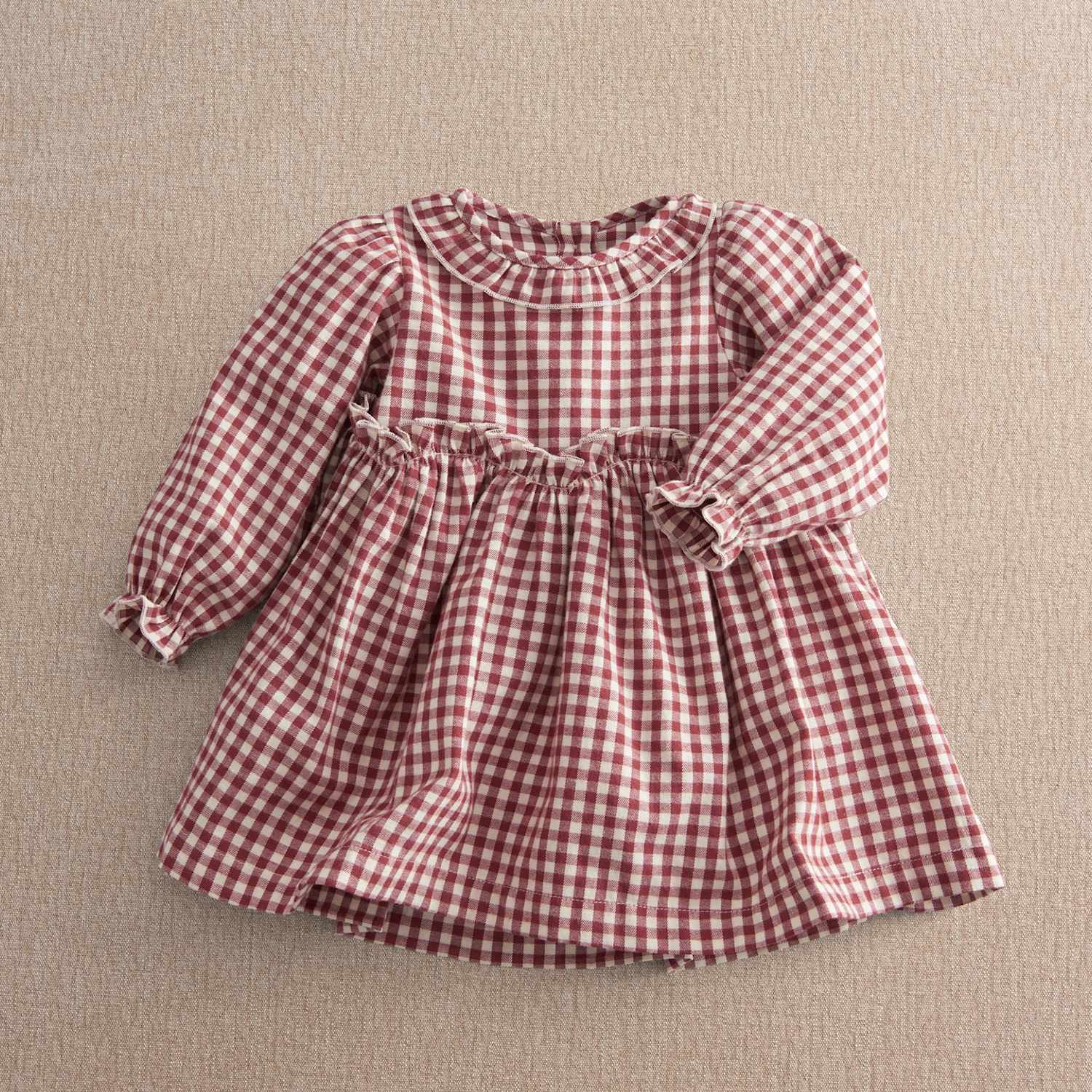 Mamas & Papas Girls Pure Cotton Gingham Dress (0-24 Months) - 2-3 Years - Red - Available at M&S