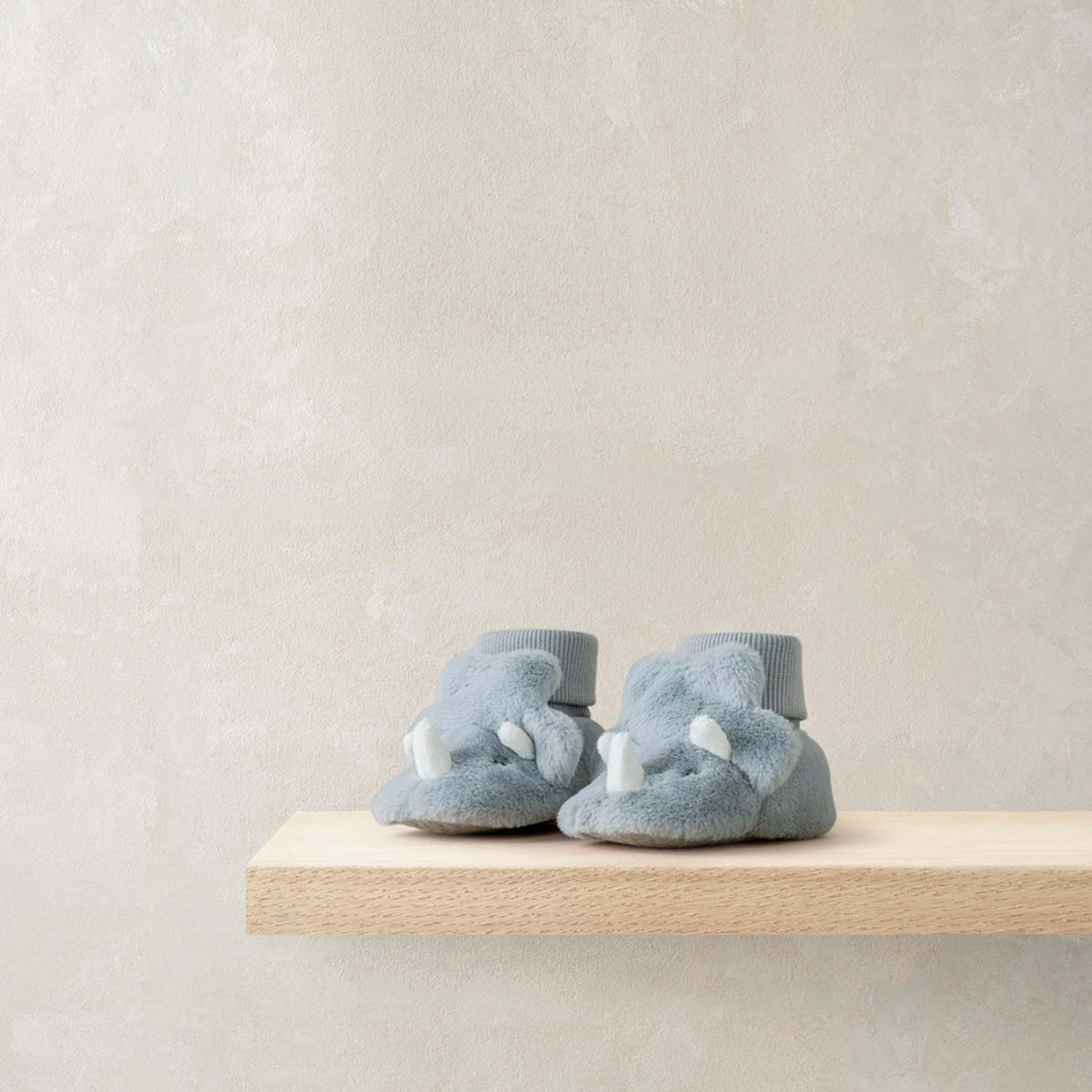 Mamas & Papas Boys Faux Fur Dinosaur Booties - Small - Blue - Available at M&S
