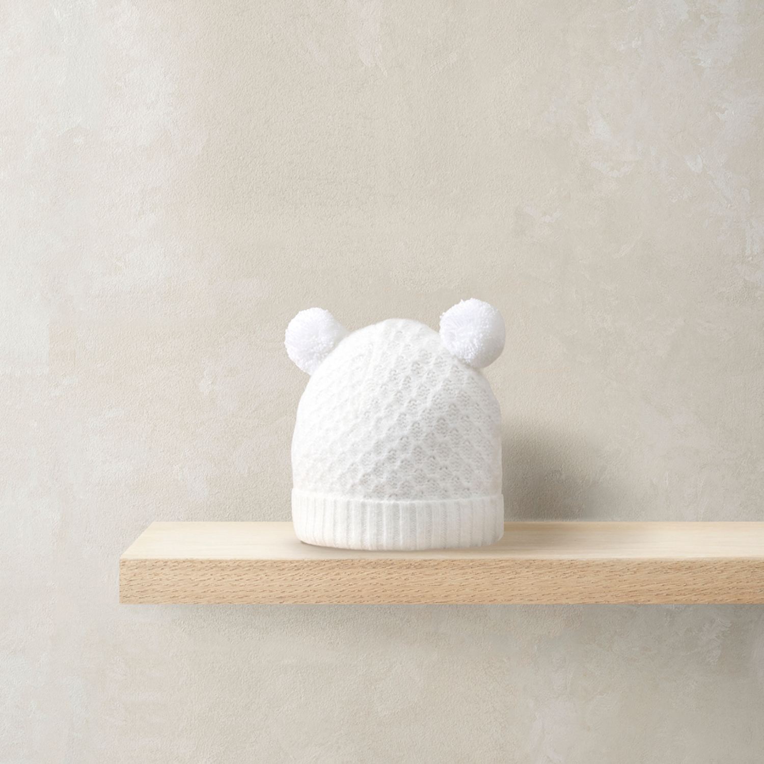 Mamas & Papas Kids Knitted Pom Pom Hat (0-12 Mths) - Newborn - White - Available at M&S