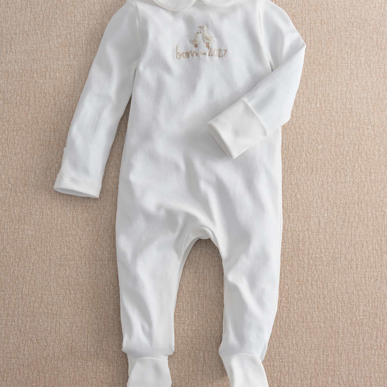 Mamas & Papas Kids Pure Cotton Born in 2027 Sleepsuit (0-6 Mths) - Tiny - White - Available at M&S