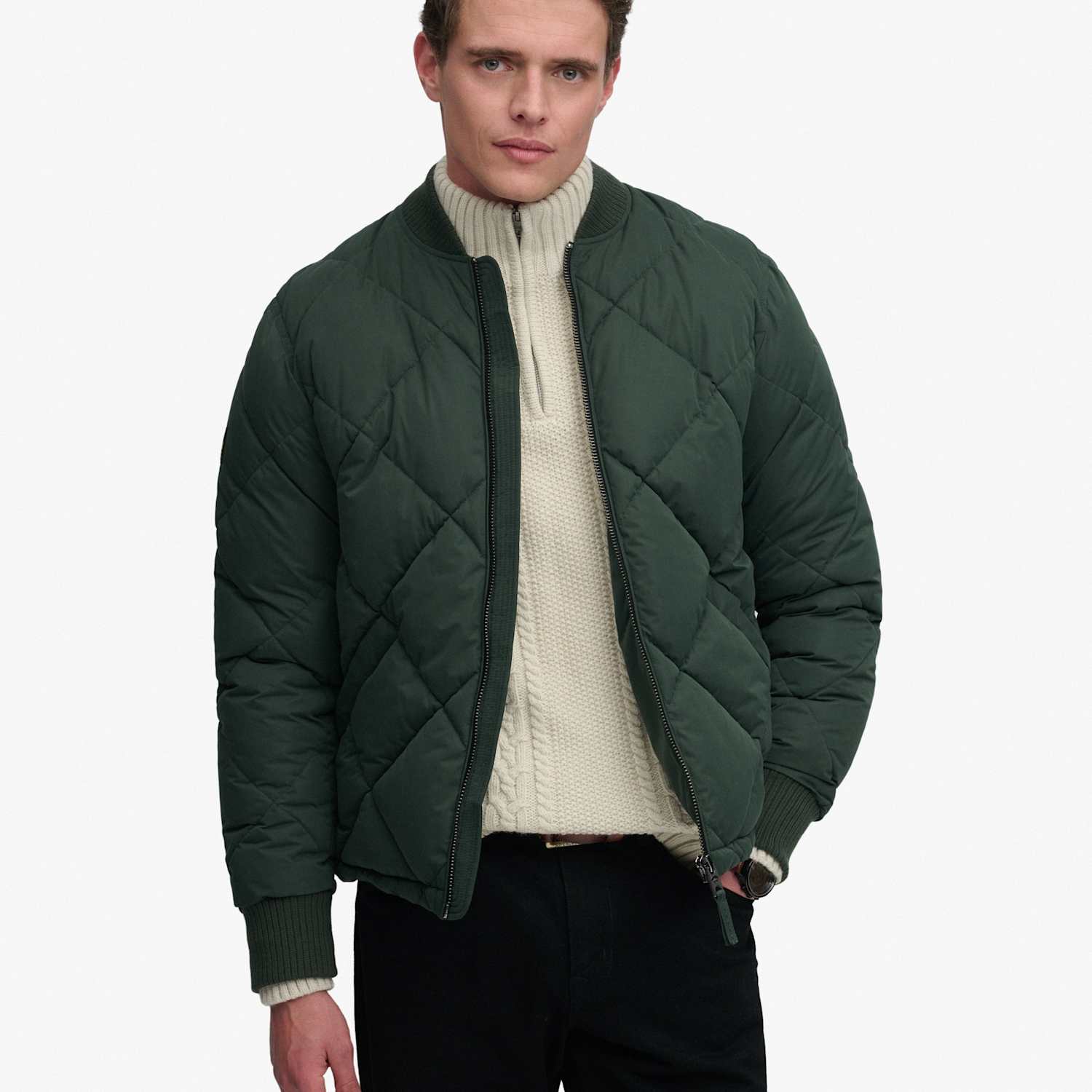 Superdry & Co Men's Quilted Puffer Jacket - XL - Green - Available at M&S