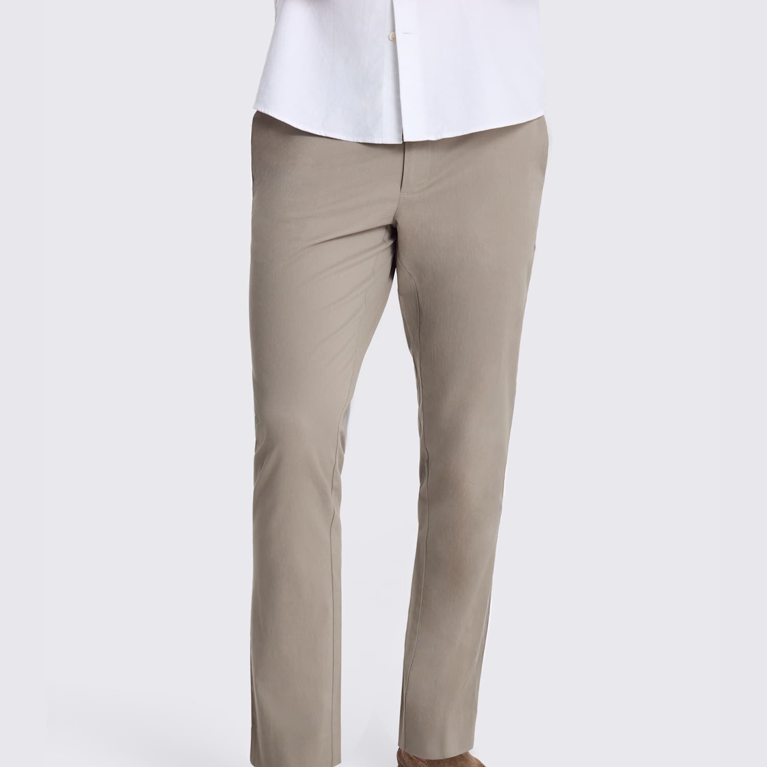 Moss Men's Slim Fit Cotton Rich Stretch Chinos - 34 - Taupe - Available at M&S