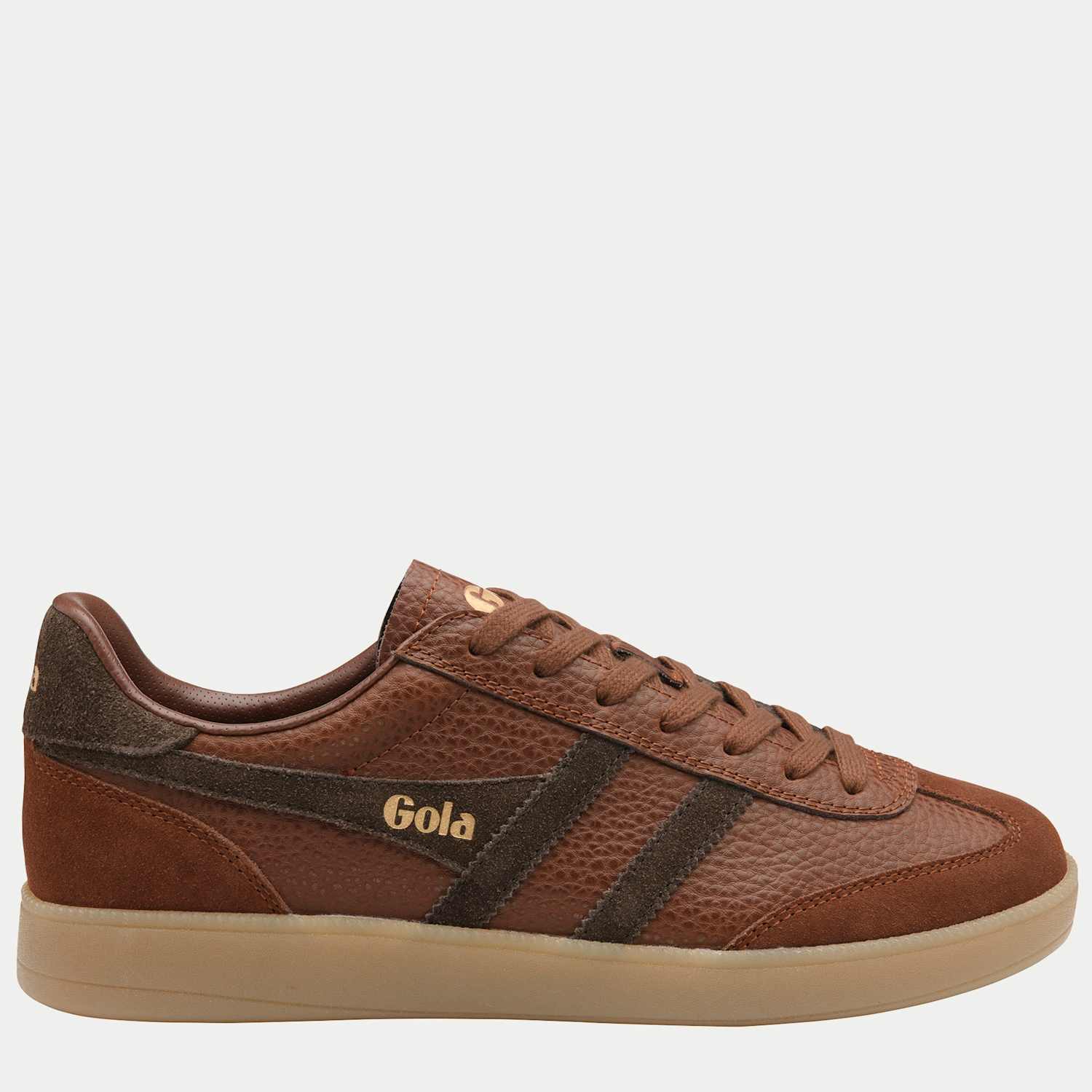 Gola Men's Leather Lace Up Trainers - 6 - Brown Mix - Available at M&S