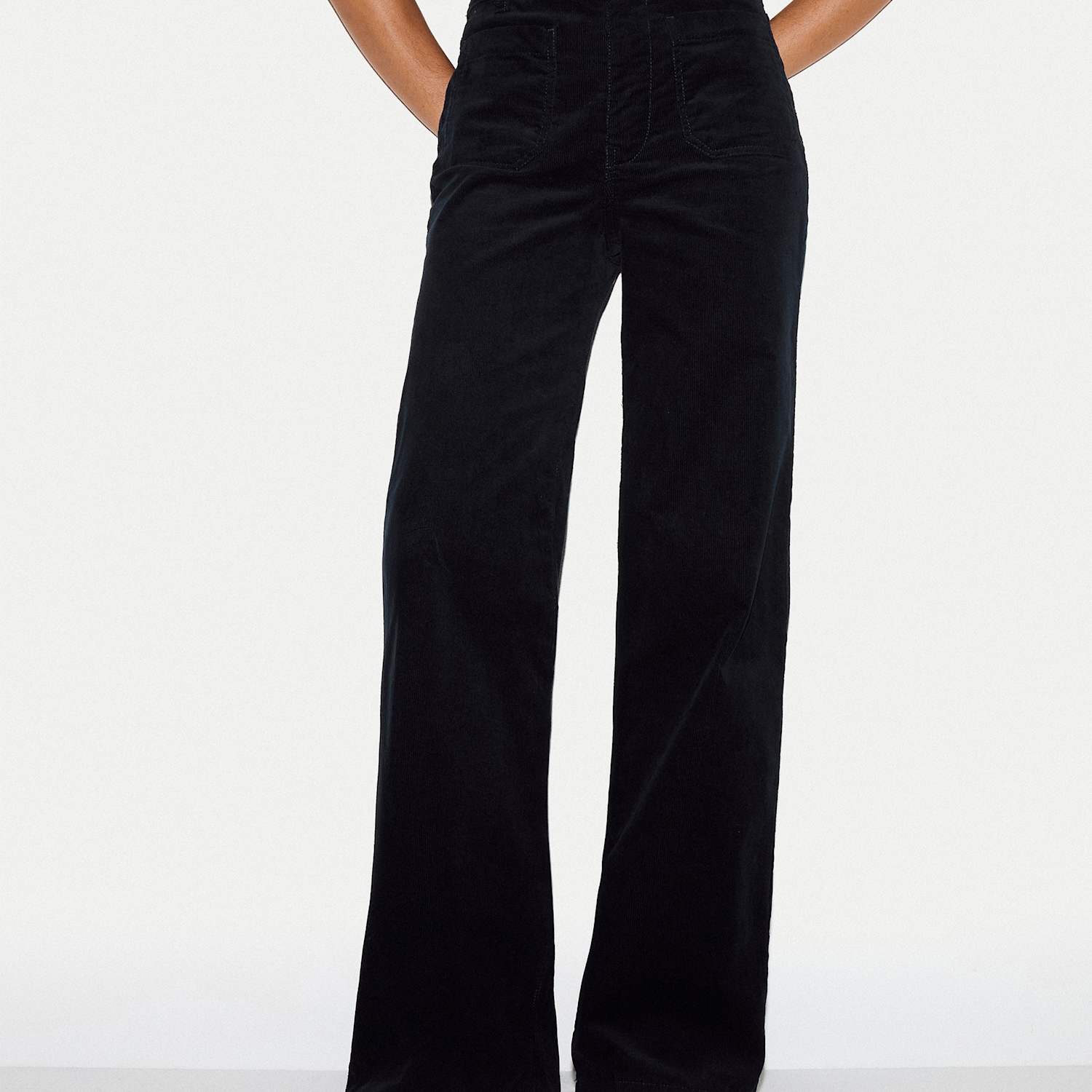Jigsaw Women's Cotton Rich Cord Textured Wide Leg Trousers - 28 - Navy - Available at M&S