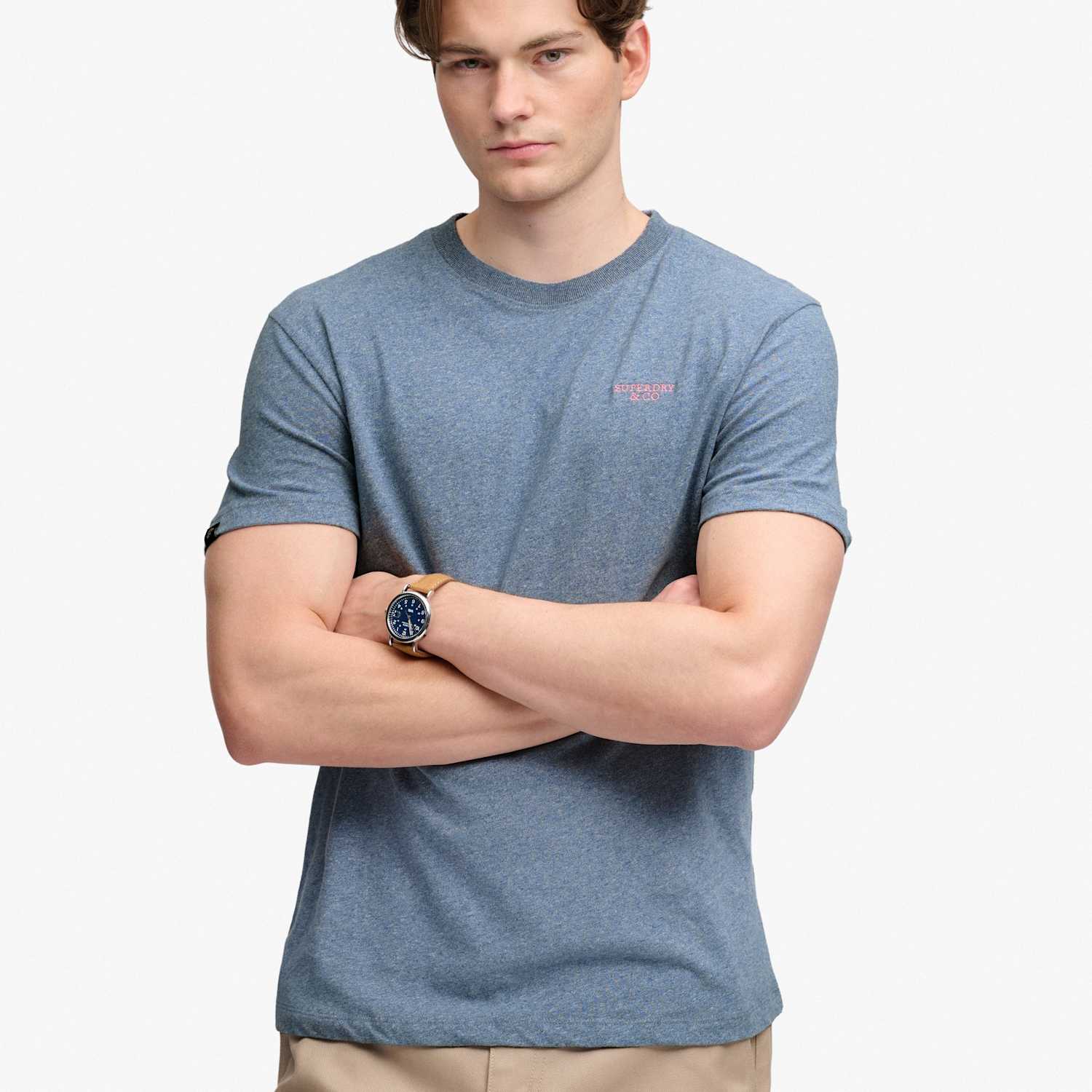 Superdry & Co Men's Pure Cotton Logo T-Shirt - S - Blue - Available at M&S