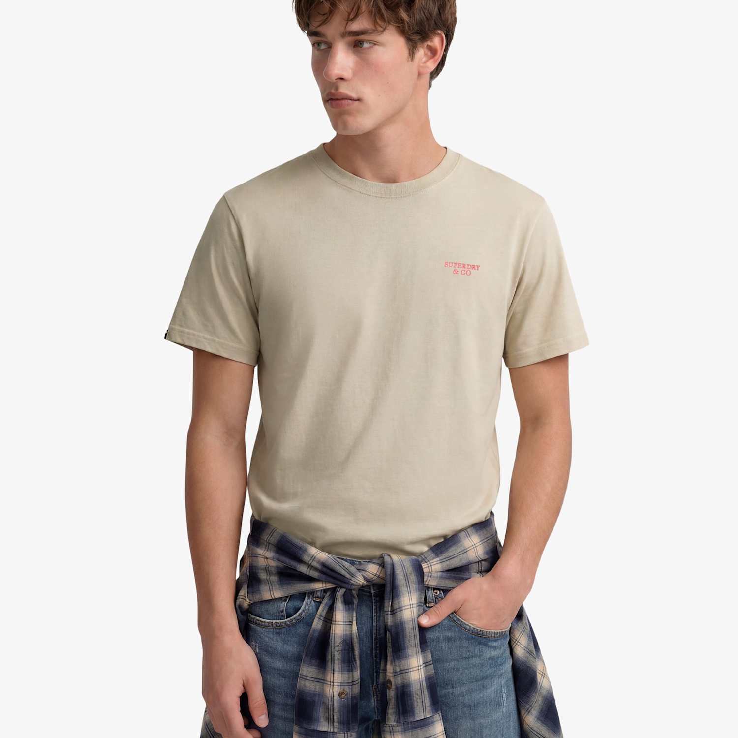 Superdry & Co Men's Pure Cotton Logo T-Shirt - L - Beige - Available at M&S