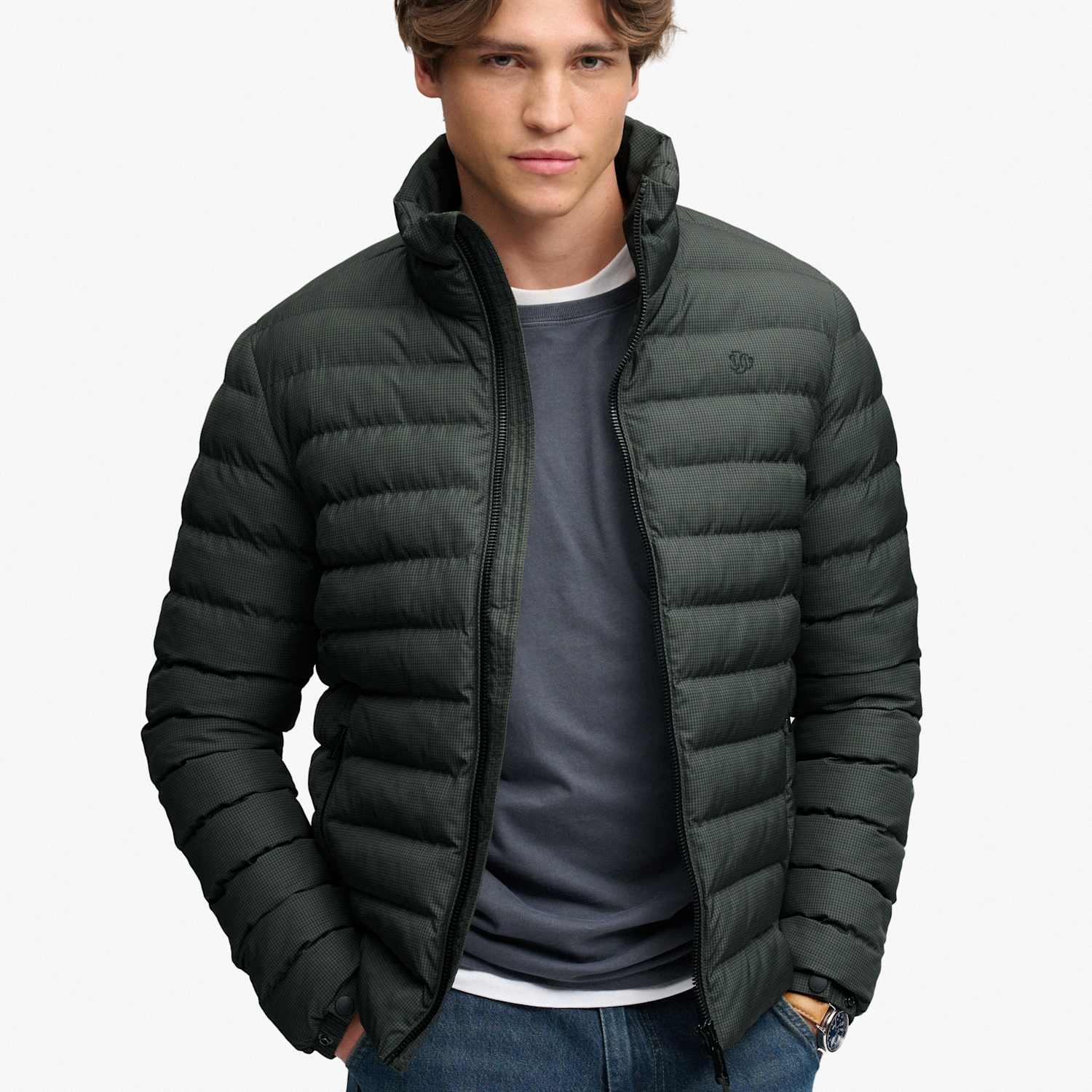 Superdry & Co Men's Padded Puffer Jacket - XL - Navy - Available at M&S