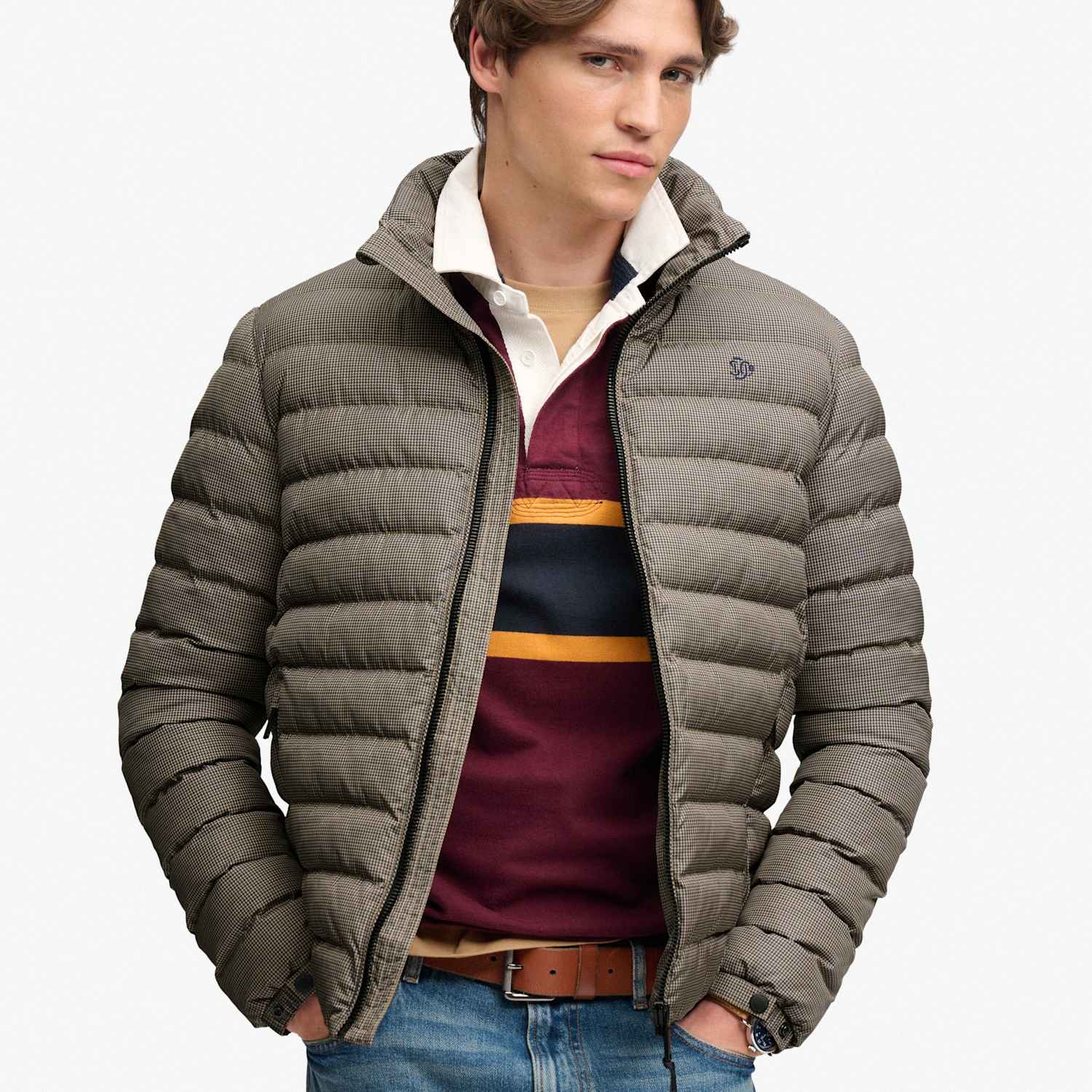 Superdry & Co Men's Padded Puffer Jacket - 2XL - Brown - Available at M&S