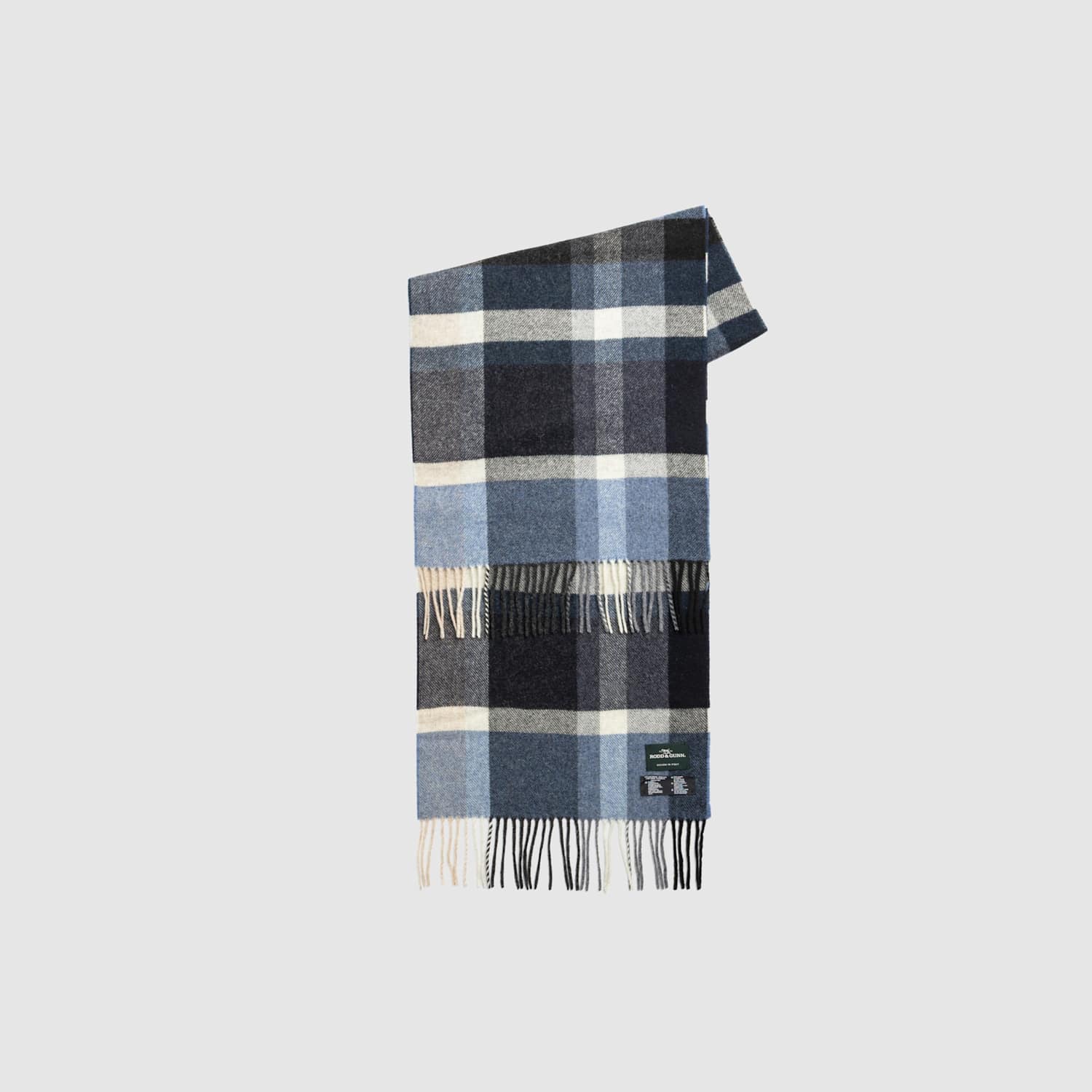 Rodd & Gunn Men's Pure Wool Checked Scarf - Blue Mix - Available at M&S