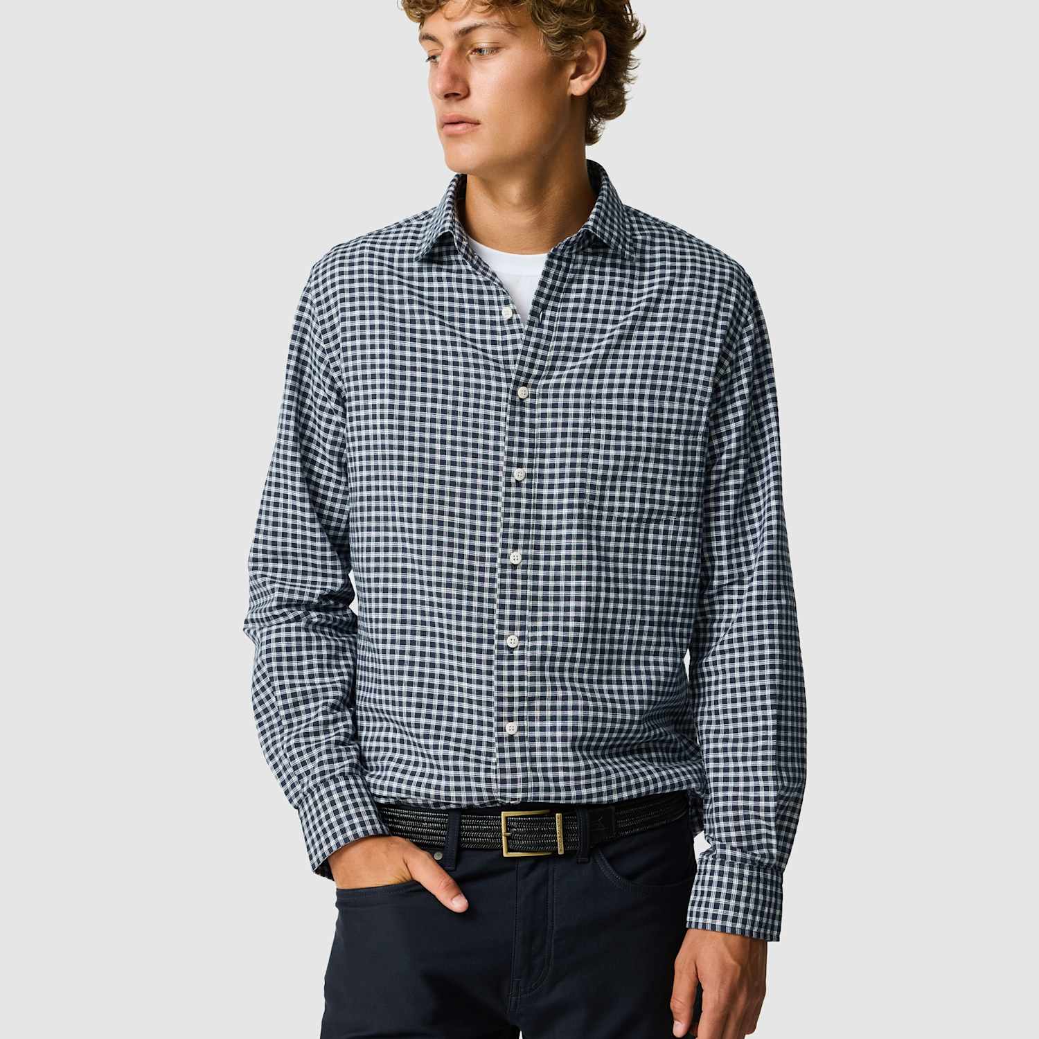 Rodd & Gunn Men's Slim Fit Cotton Linen Blend Oxford Shirt - XL - Blue Mix - Available at M&S