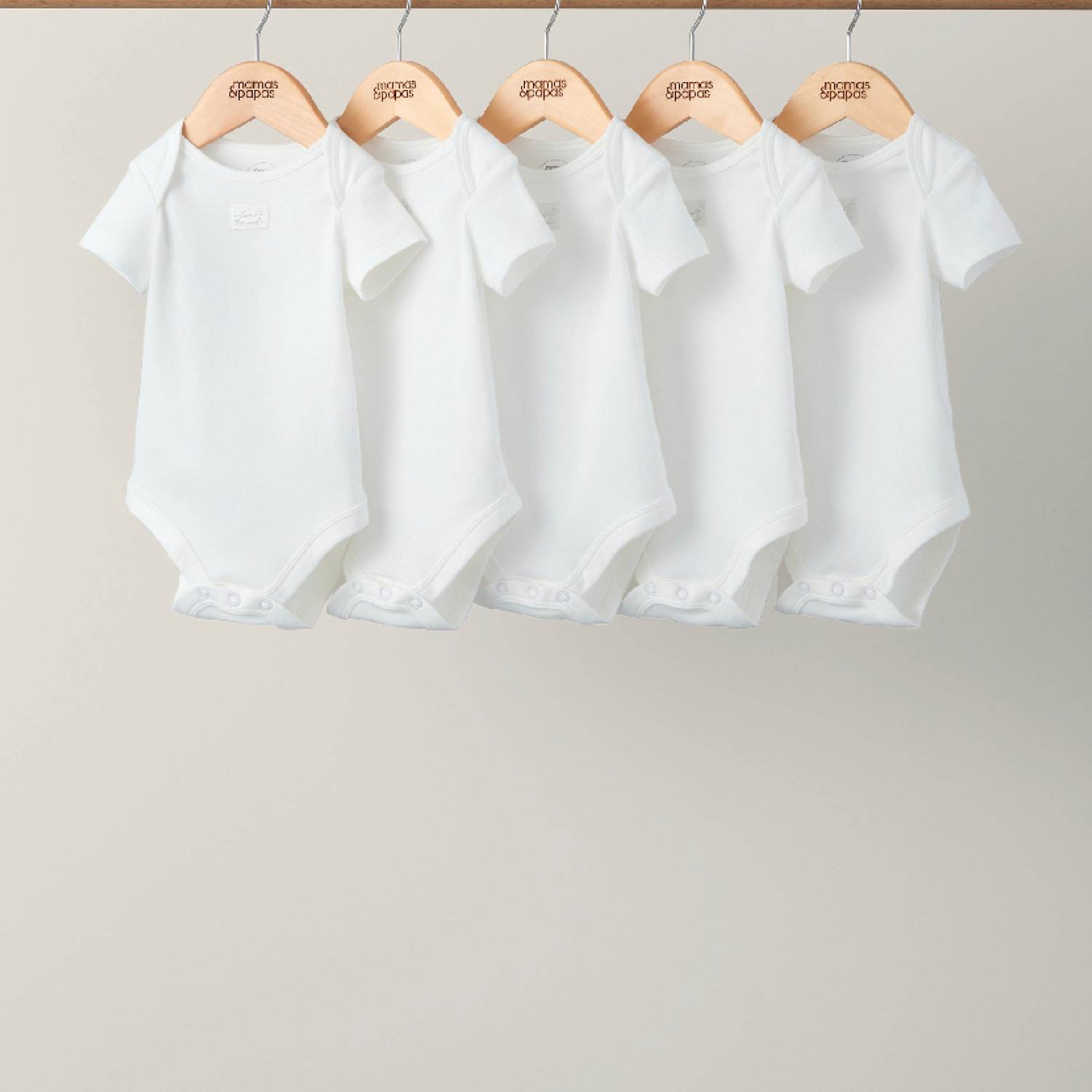Mamas & Papas Kids 5 Pack Pure Cotton Welcome Bodysuits (0-24 Mths) - Newborn - White - Available at M&S