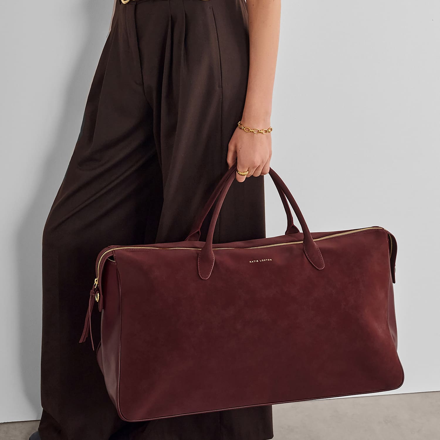 Katie Loxton Women's Faux Leather Weekend Bag And Pouch - Cherry Red - Available at M&S