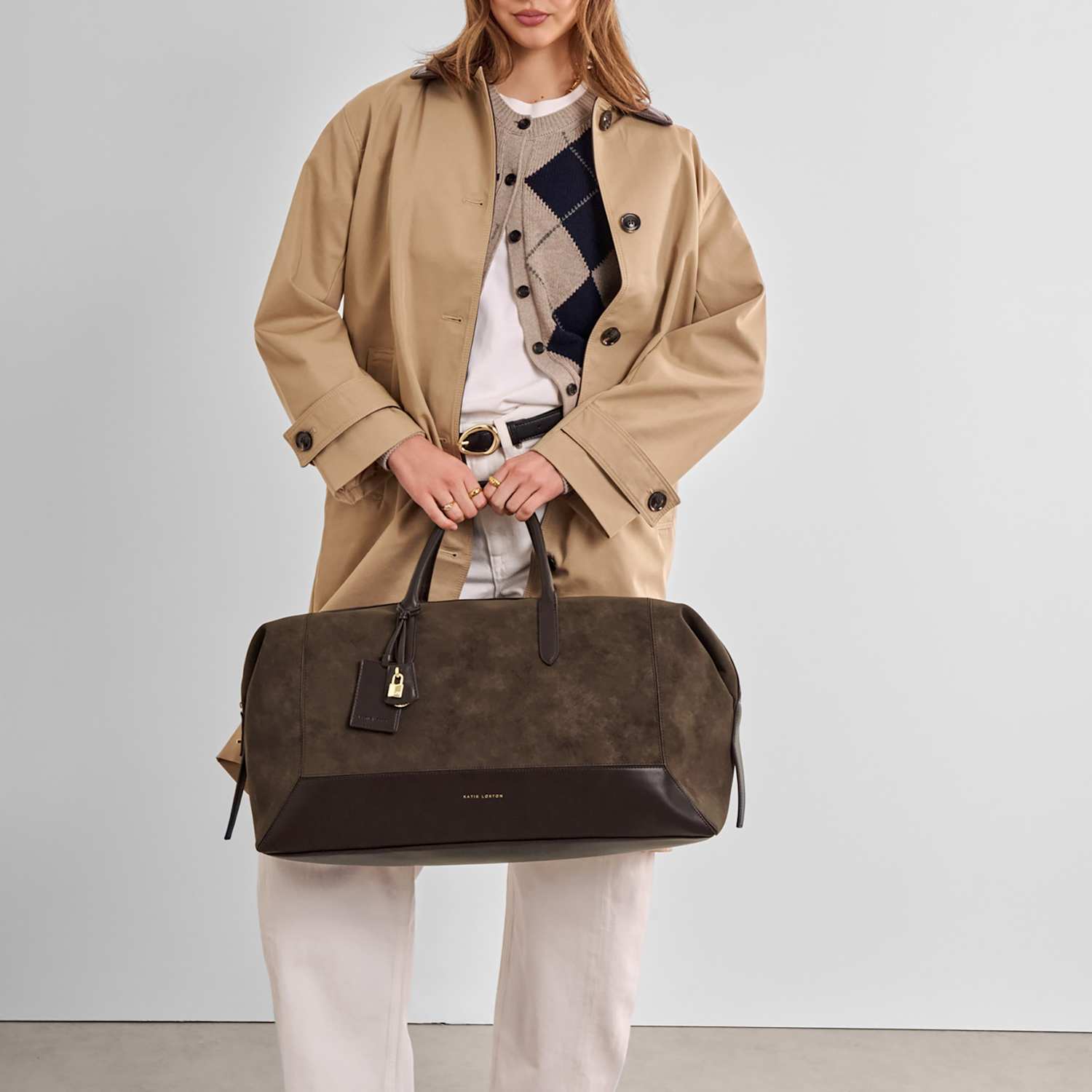 Katie Loxton Women's Faux Suede Weekend Bag - Chocolate - Available at M&S