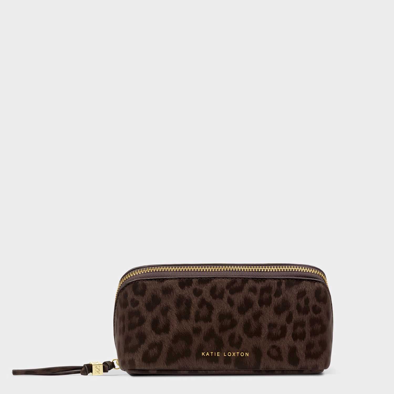 Katie Loxton Women's Faux Leather Leopard Fold-Out Makeup Bag - Brown Mix - Available at M&S