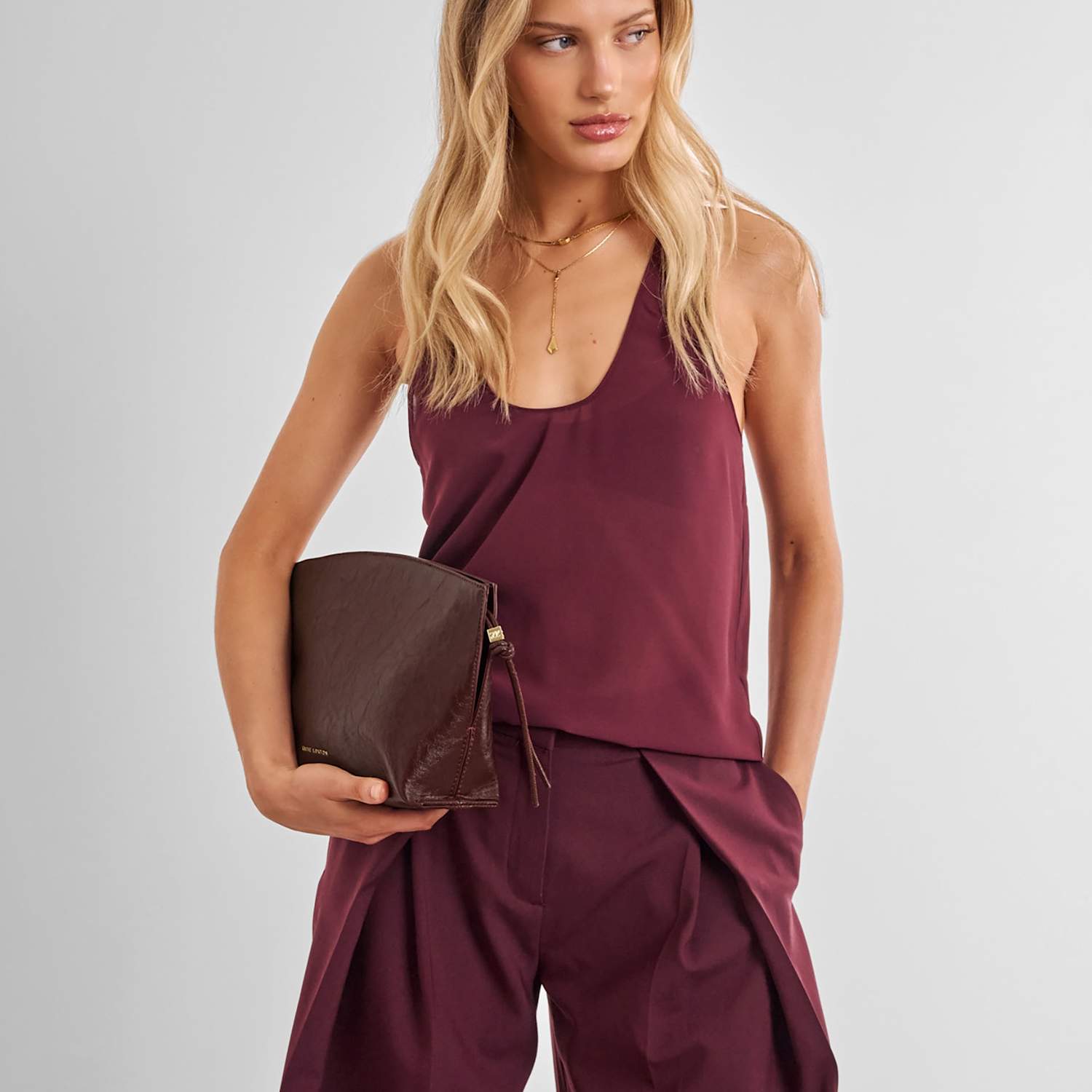 Katie Loxton Women's Faux Leather Clutch Bag - Cherry Red - Available at M&S
