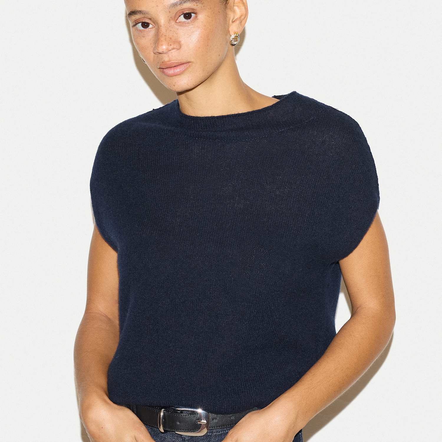 Jigsaw Women's Pure Cashmere Relaxed Knitted Top - Extra Small - Navy - Available at M&S
