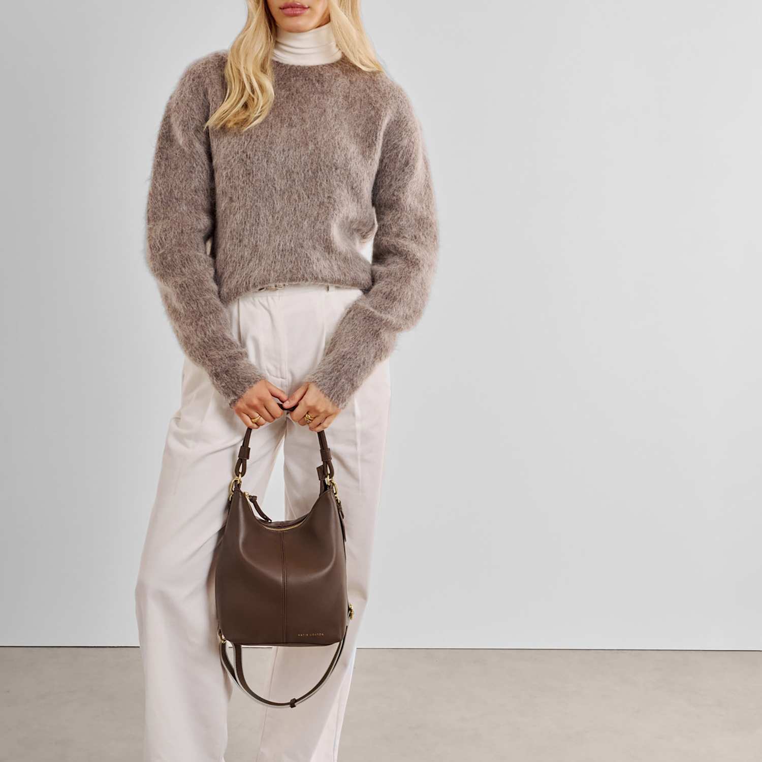 Katie Loxton Women's Faux Leather Shoulder Cross Body Grab Bag - Chocolate - Available at M&S
