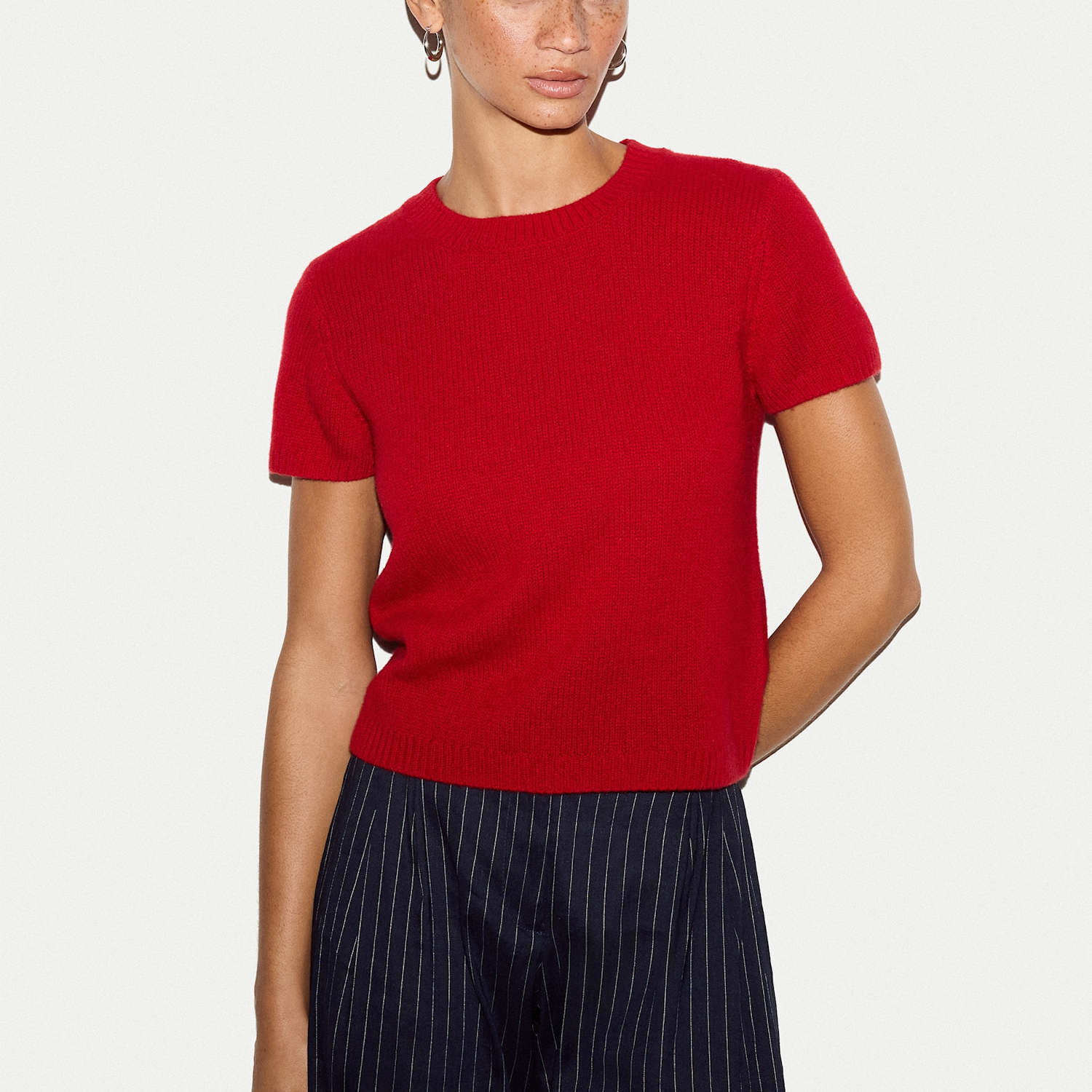 Jigsaw Women's Pure Cashmere Round Neck Top - Small - Red - Available at M&S