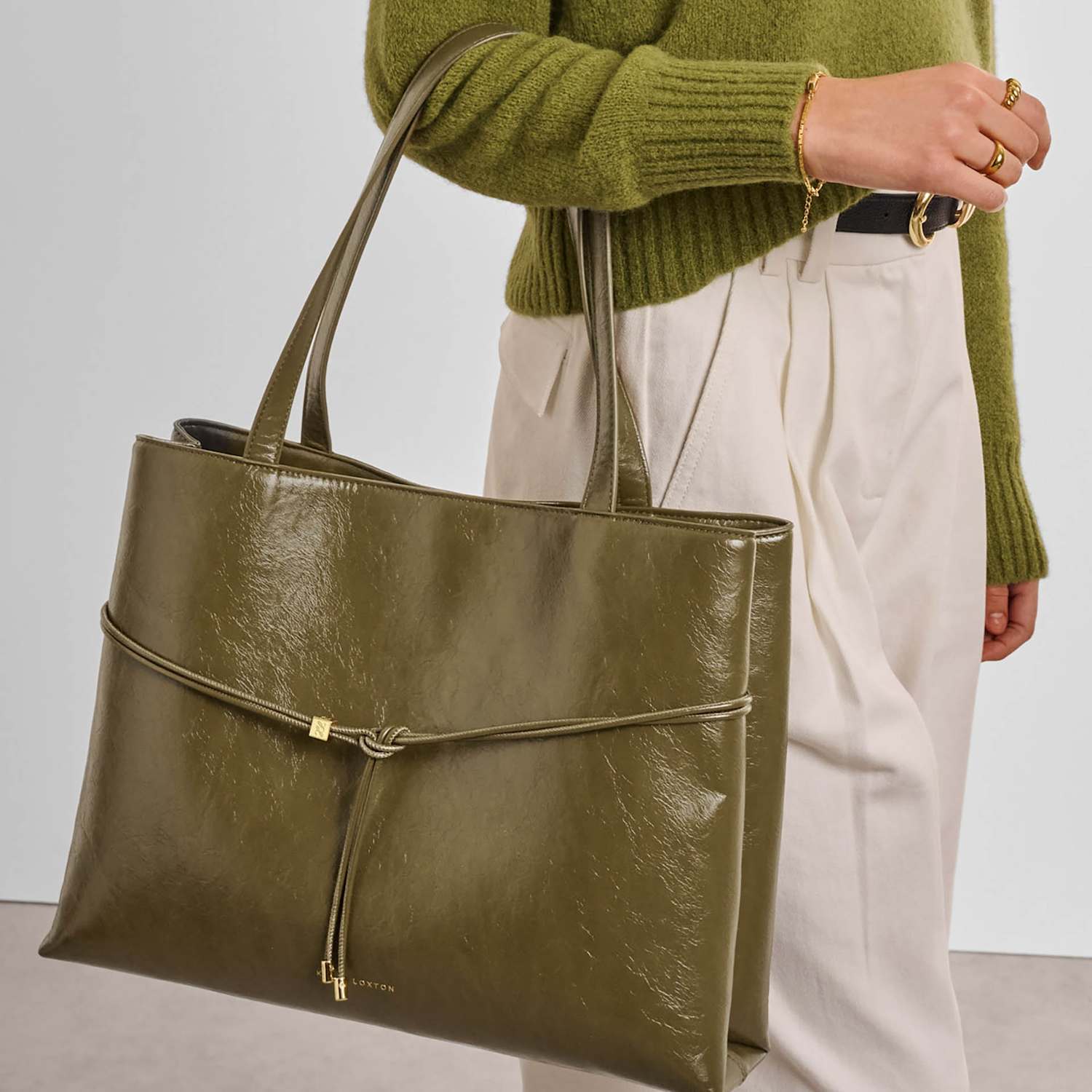 Katie Loxton Women's Faux Leather Tote Bag - Olive - Available at M&S