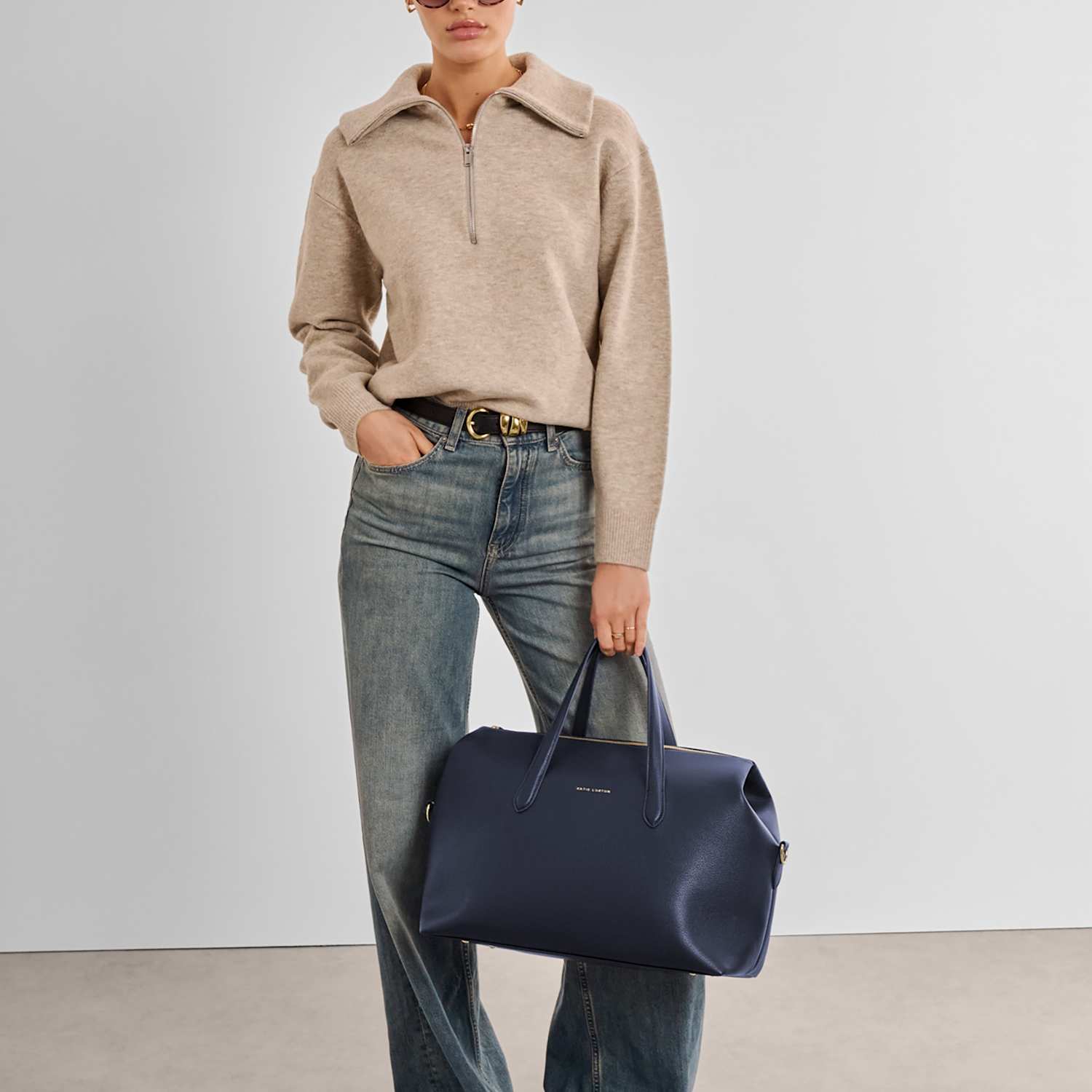 Katie Loxton Women's Faux Leather Weekend Cabin Bag - Navy - Available at M&S