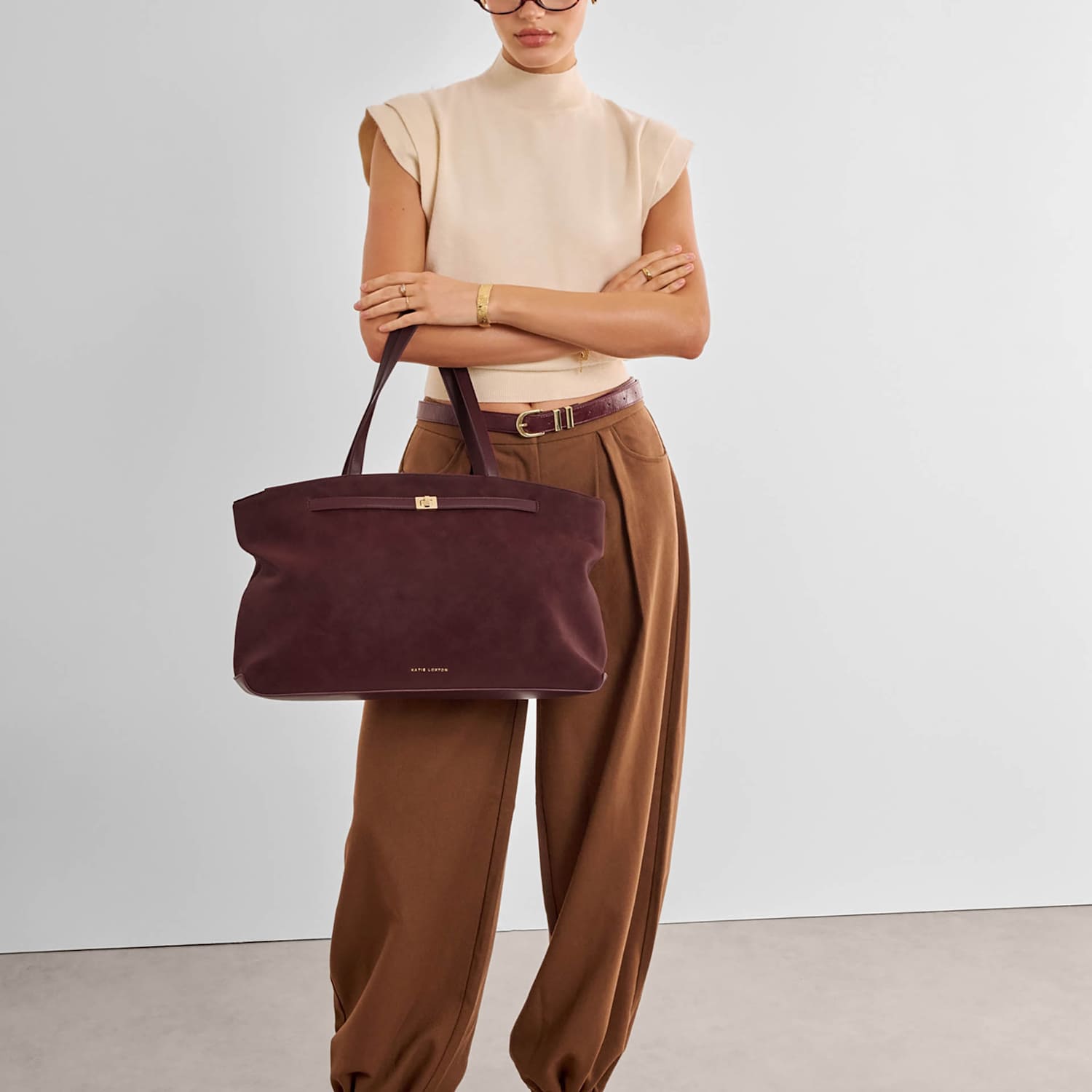 Katie Loxton Women's Faux Suede Top Handle Shoulder Tote Bag - Cherry Red - Available at M&S