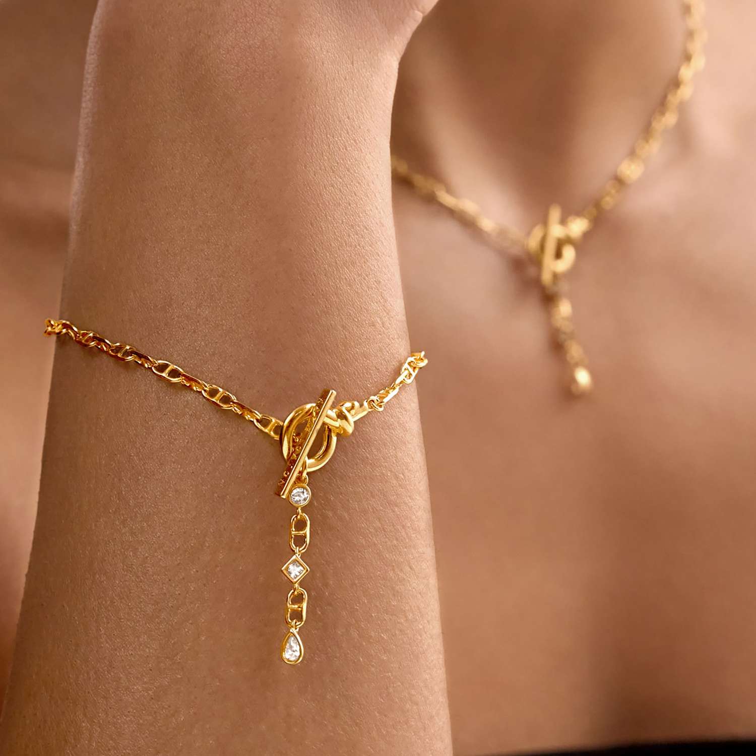Katie Loxton Women's Gold-Plated Waterproof Cubic Zirconia Bracelet - Available at M&S