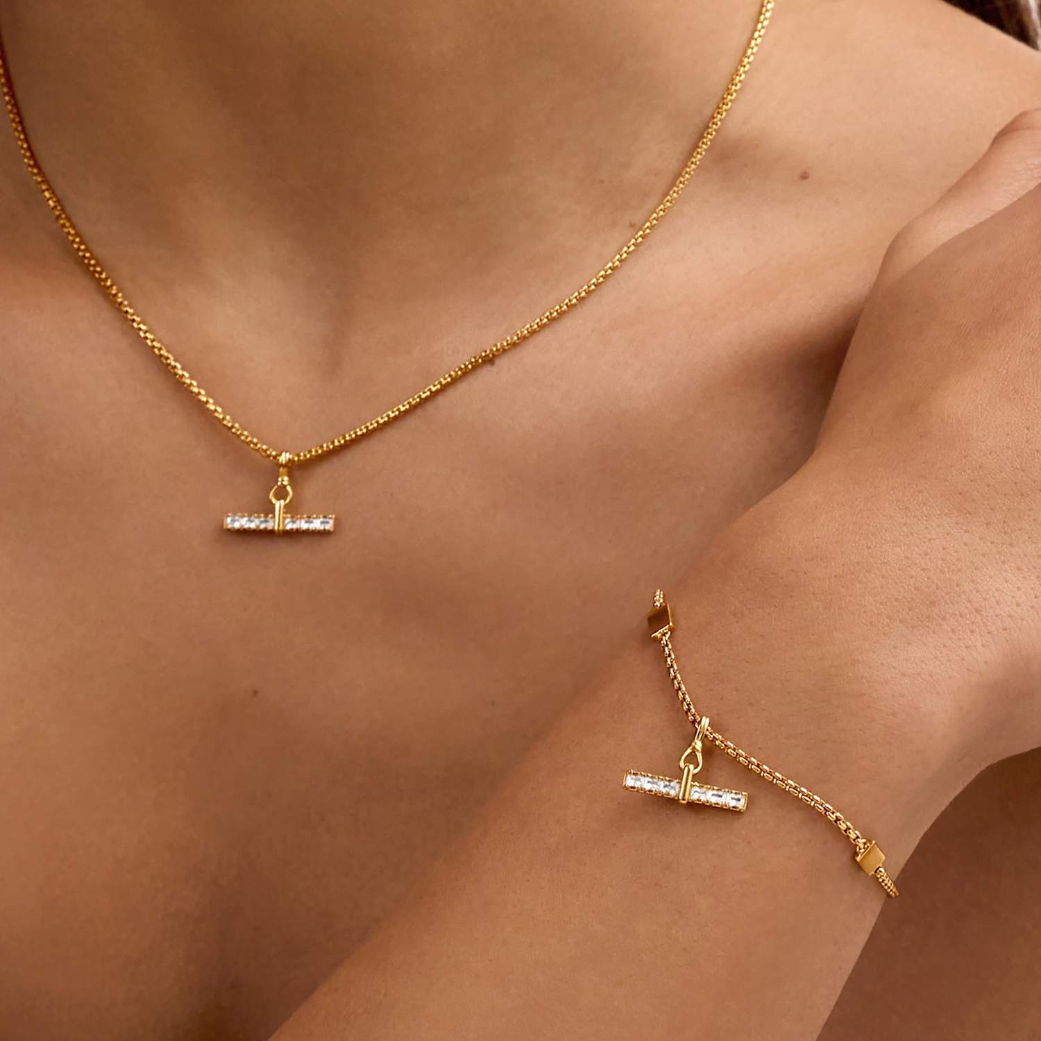 Katie Loxton Women's Gold-Plated Waterproof T-Bar Bracelet - Available at M&S