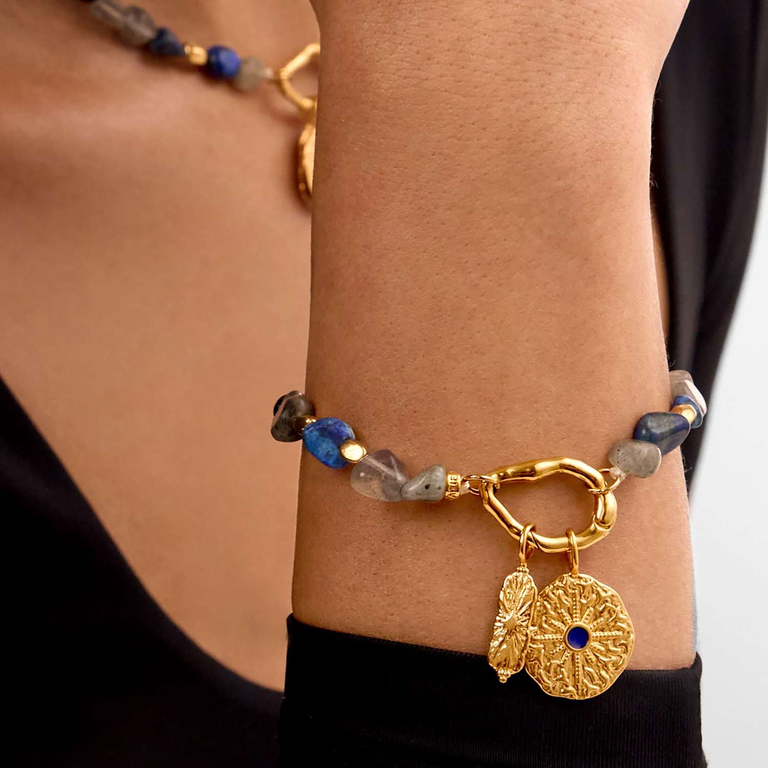 Katie Loxton Women's 18K Gold Plated Semi Precious Stone Bracelet - Gold Mix - Available at M&S