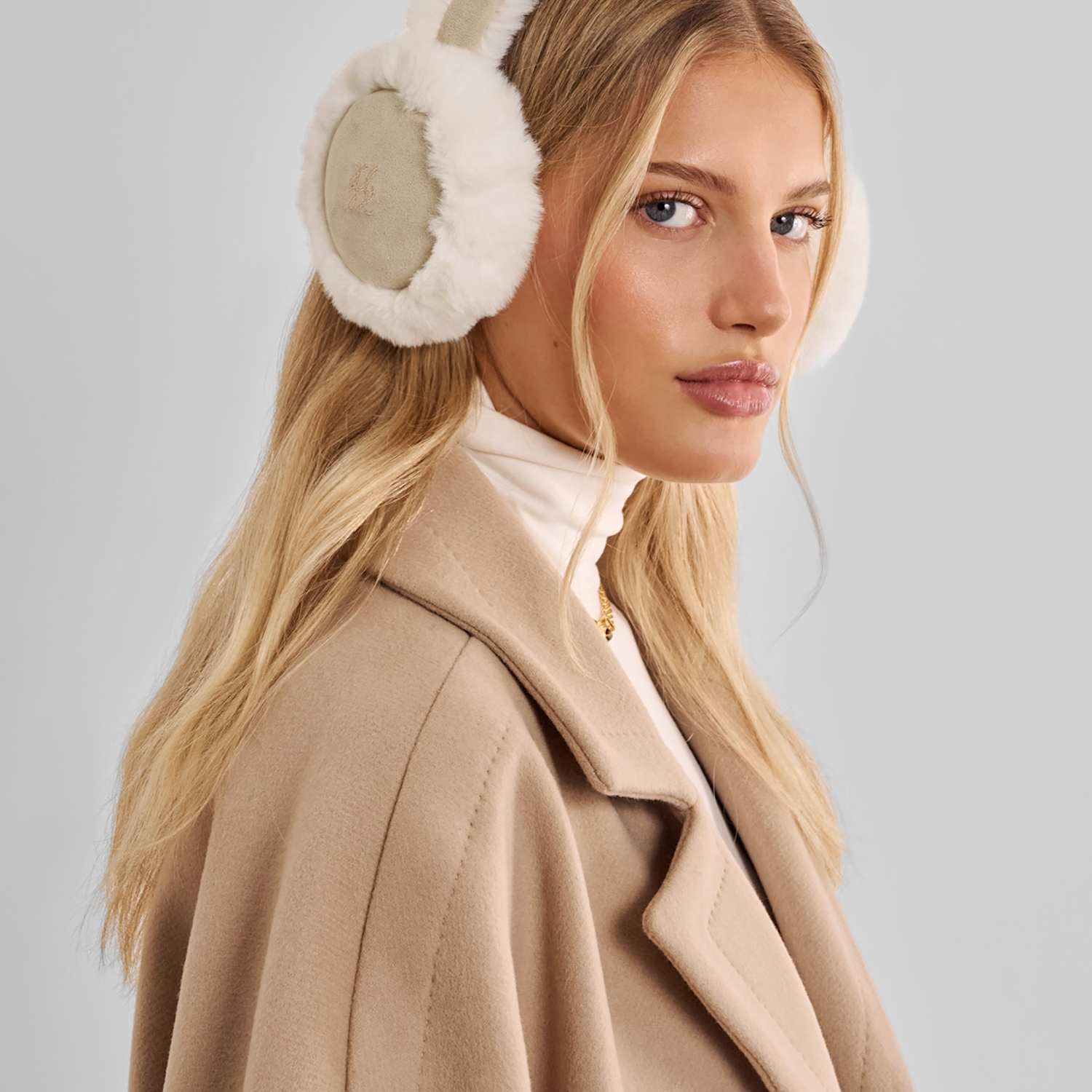 Katie Loxton Women's Faux Suede Earmuffs - Cream Mix - Available at M&S