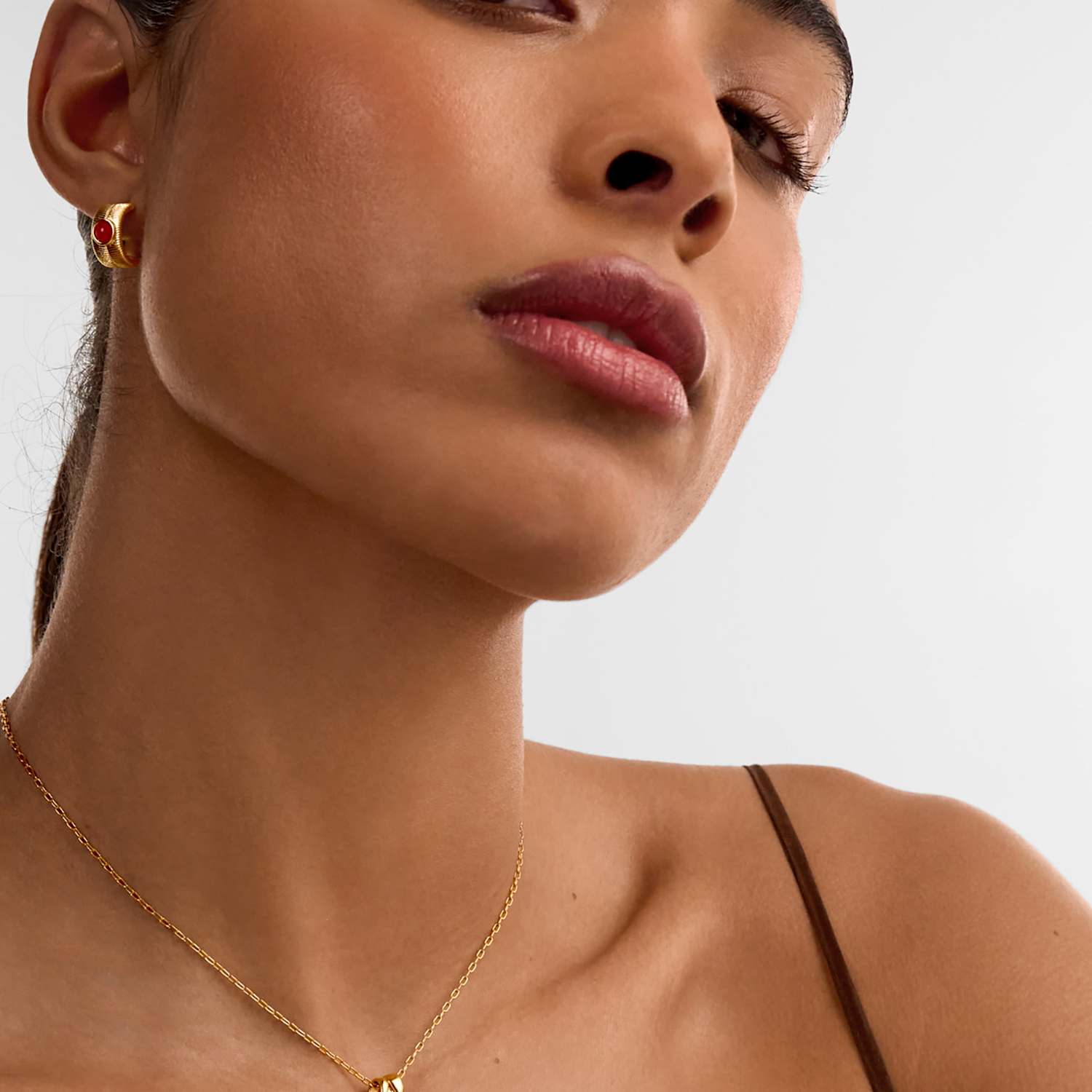 Katie Loxton Women's January Birthstone Garnet Chain Necklace - Gold Mix - Available at M&S