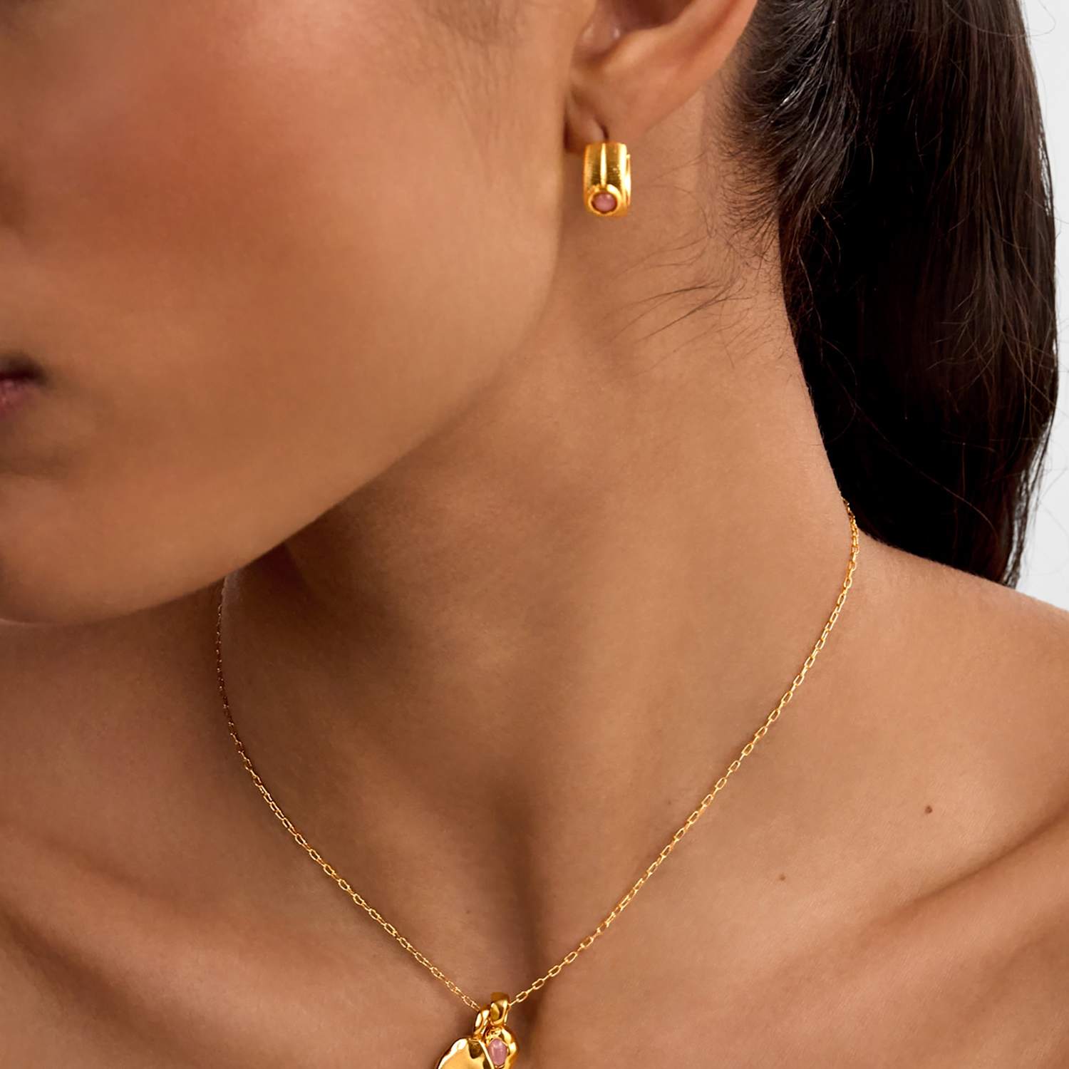 Katie Loxton Women's July Birthstone Sunstone Chain Necklace - Gold Mix - Available at M&S
