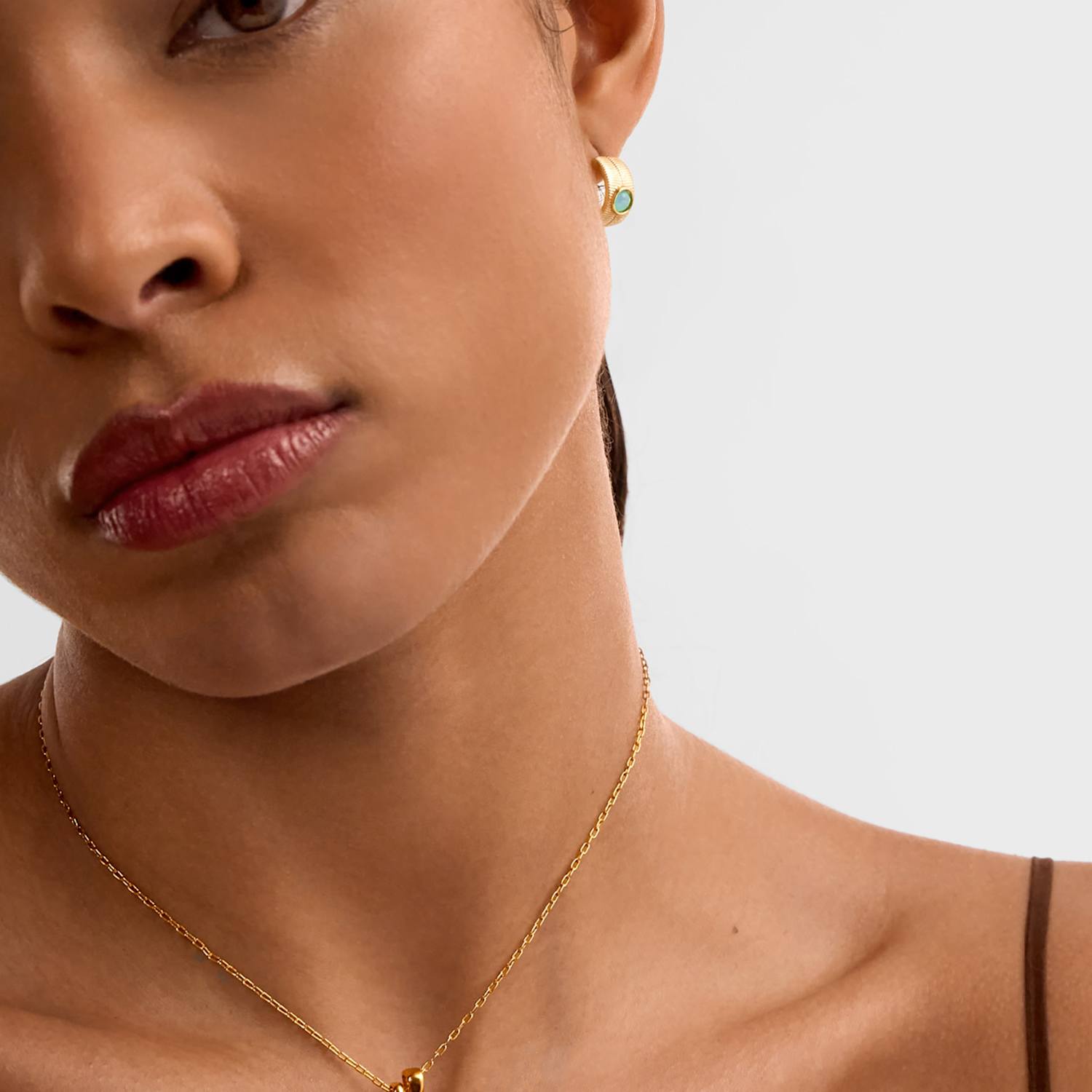 Katie Loxton Women's March Birthstone Aqua Crystal Necklace - Gold Mix - Available at M&S